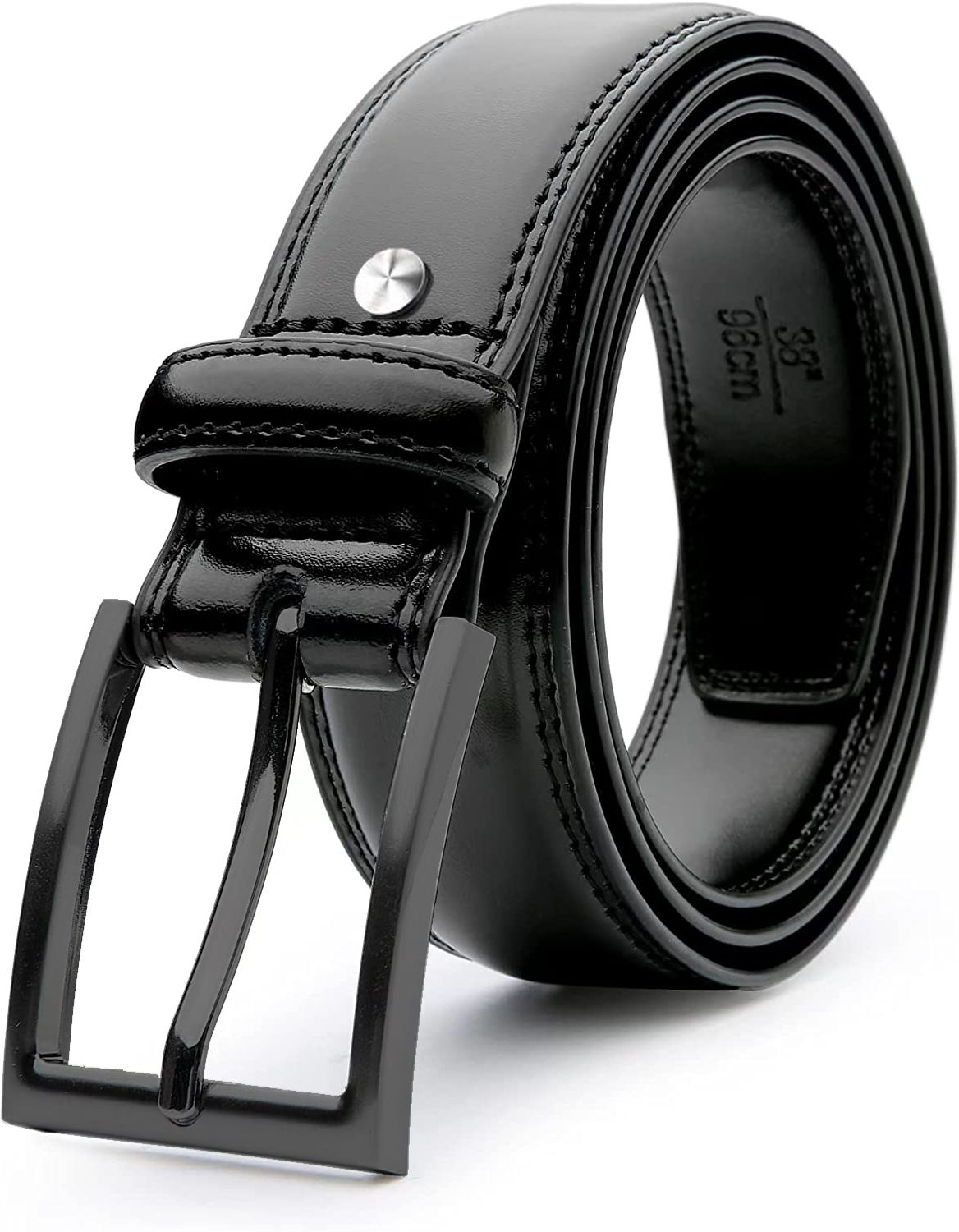 Men Black Artificial Leather Belt-image-45