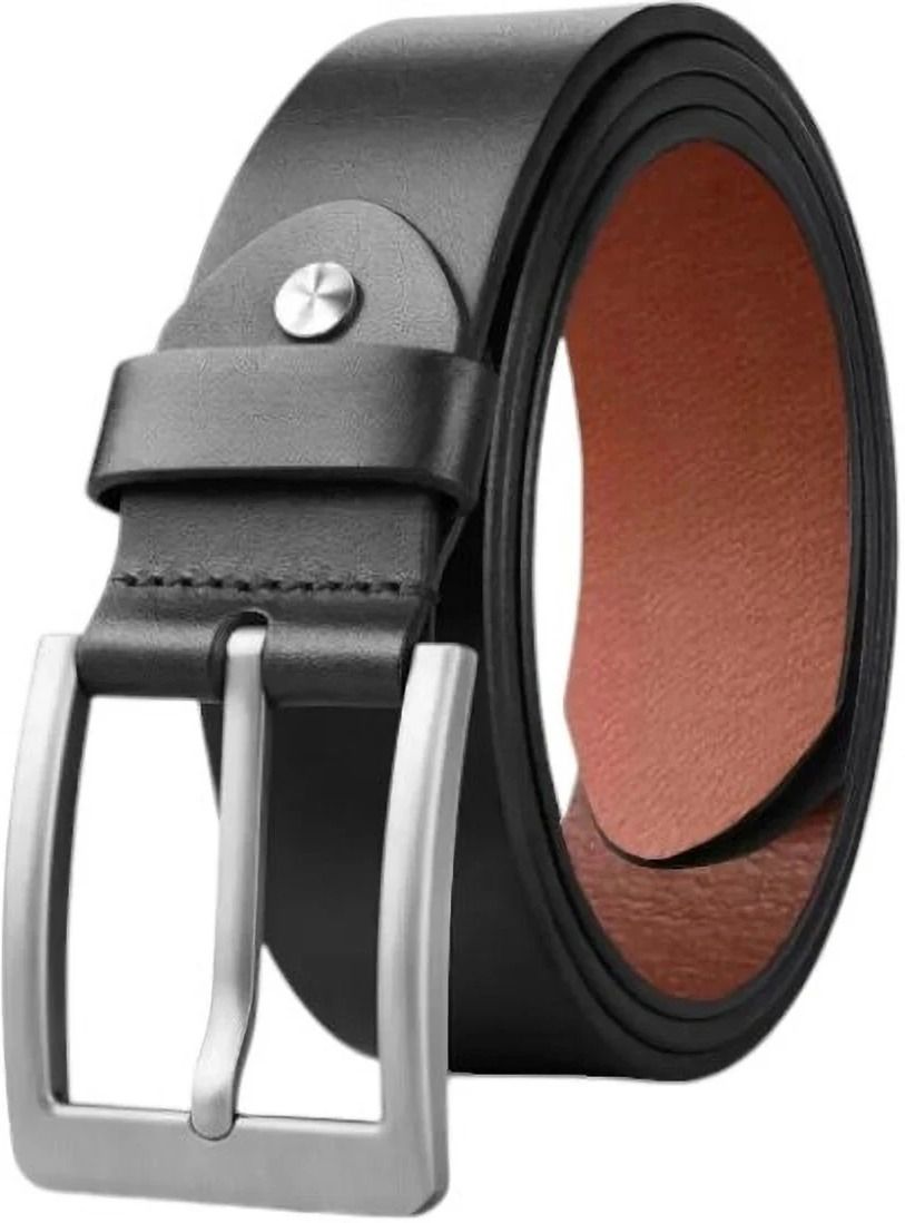 Men Casual Black Texas Leatherite Belt-image-35