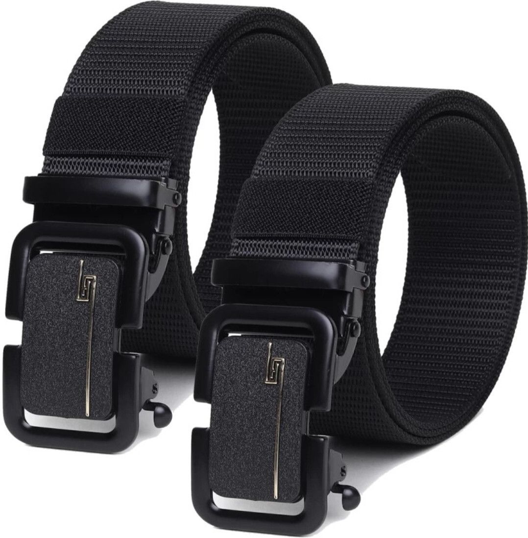 Men Casual Black, Black Nylon Belt