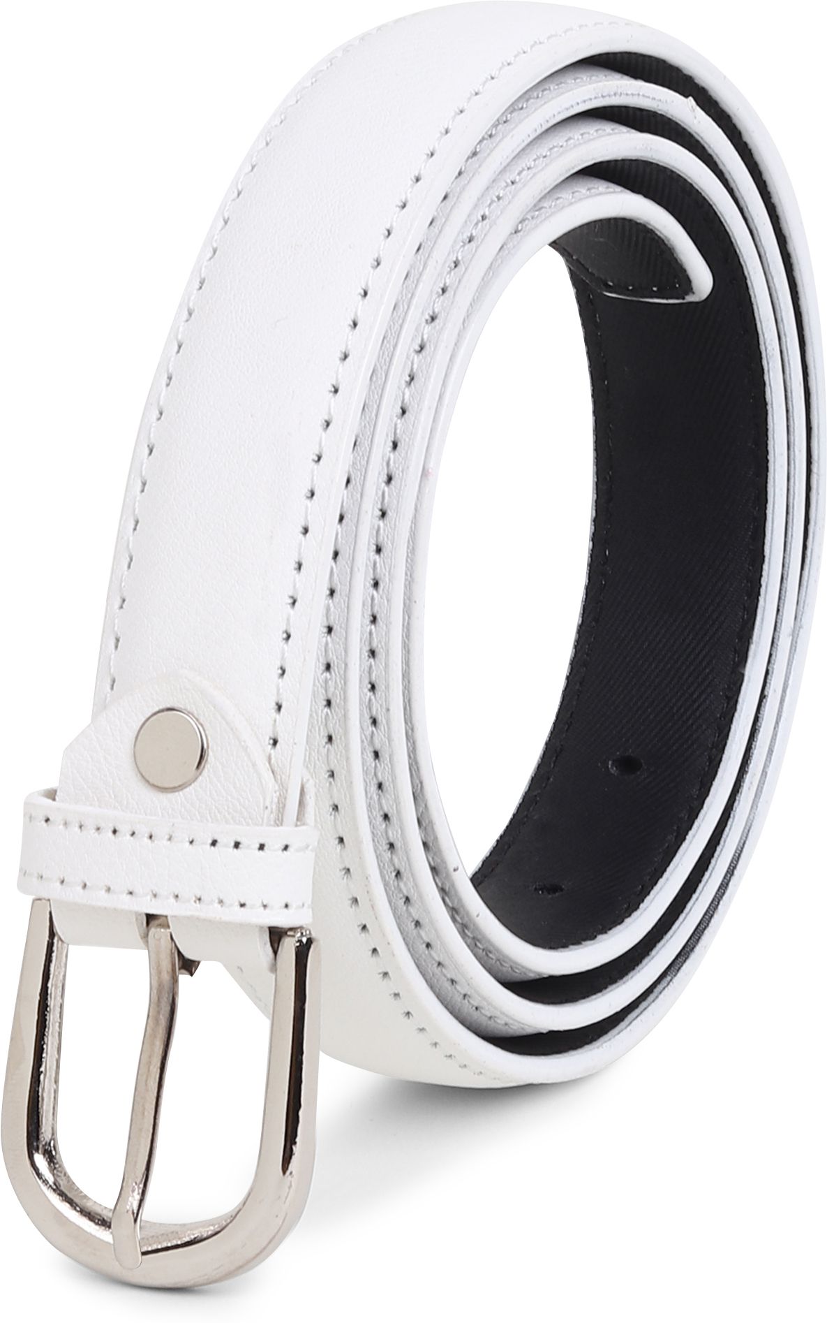 Women Formal White Artificial Leather Belt-image-41