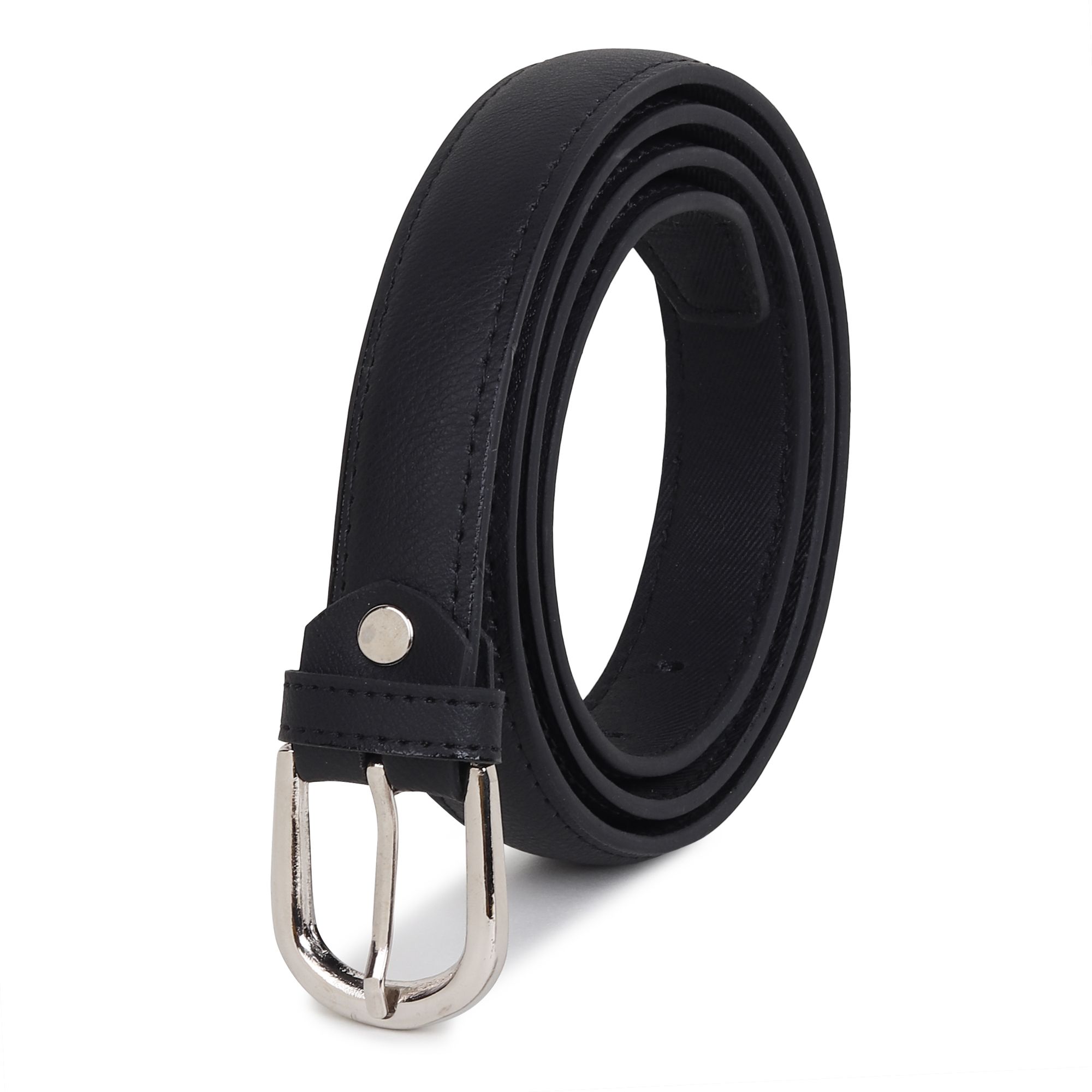Women Formal Black Artificial Leather Belt