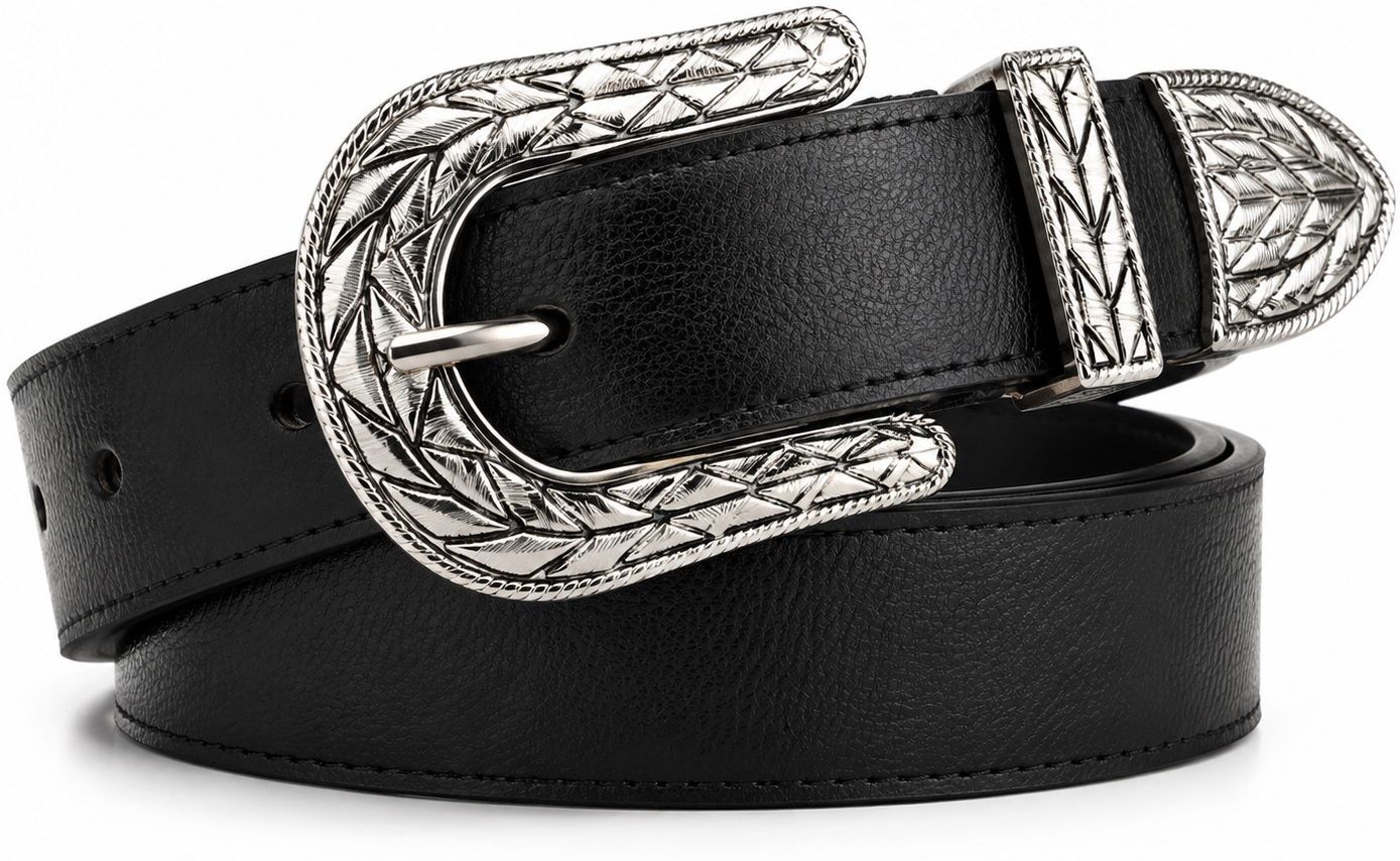 zacharias Women Casual Black Artificial Leather Belt-picture-14