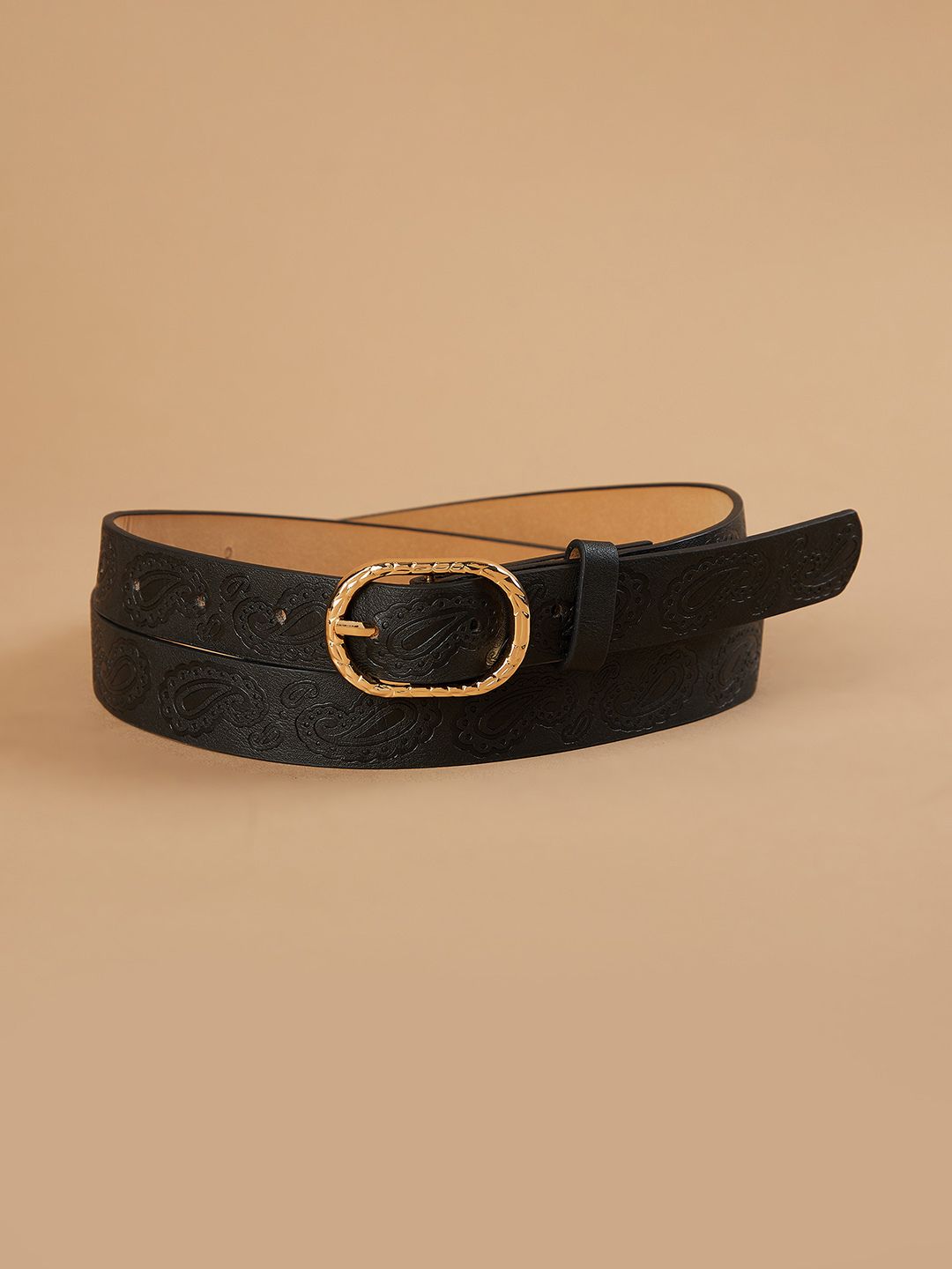 ginger by lifestyle Women Casual Black Genuine Leather Belt-picture-13