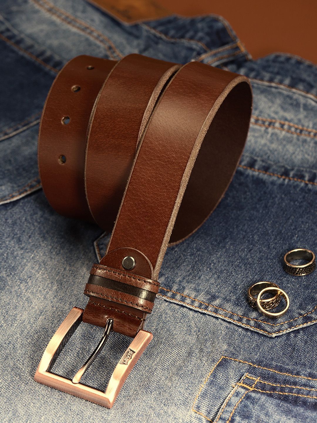 levi's Men Casual Red Genuine Leather Belt-picture-15