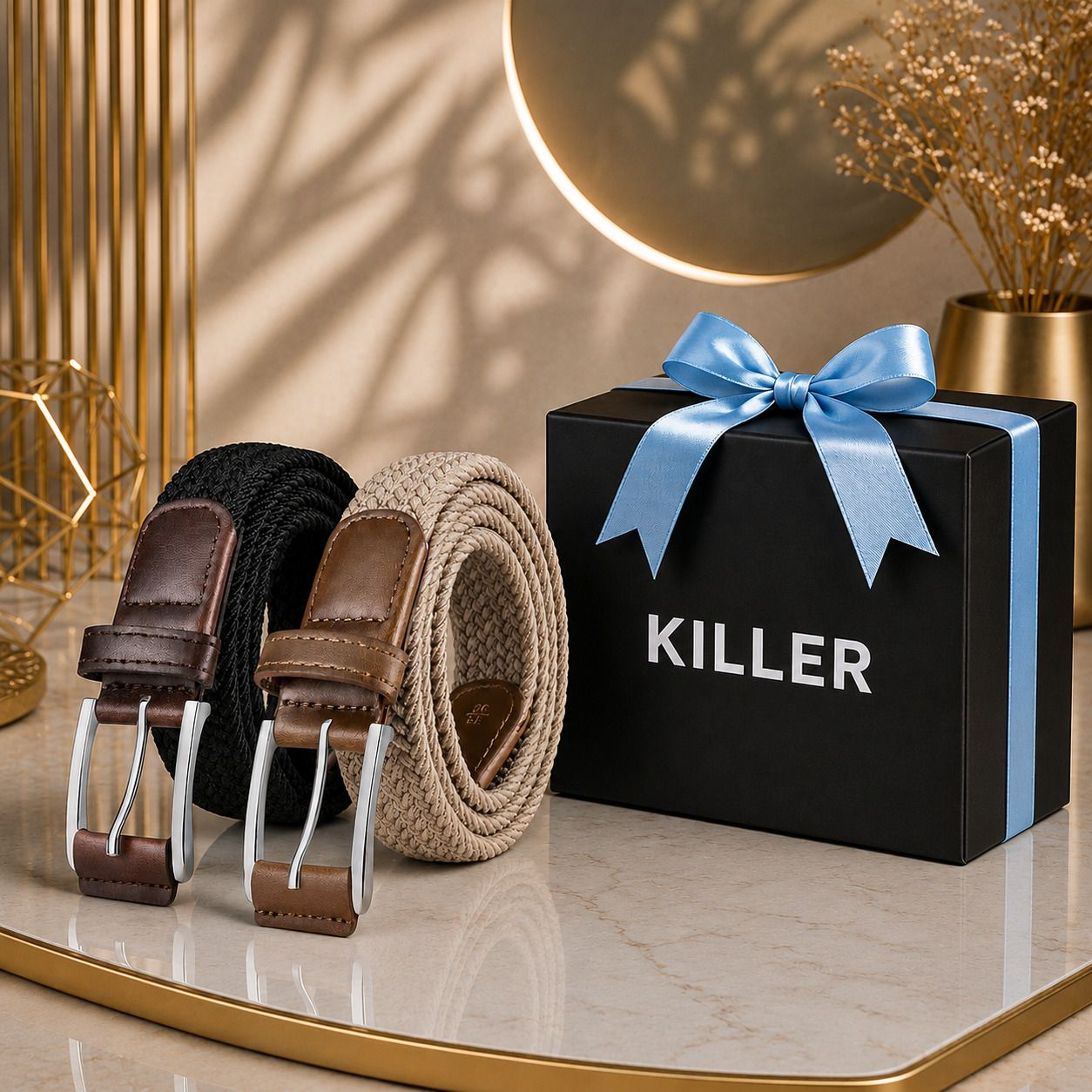 Men Casual, Party Beige, Black Nylon Belt-image-13