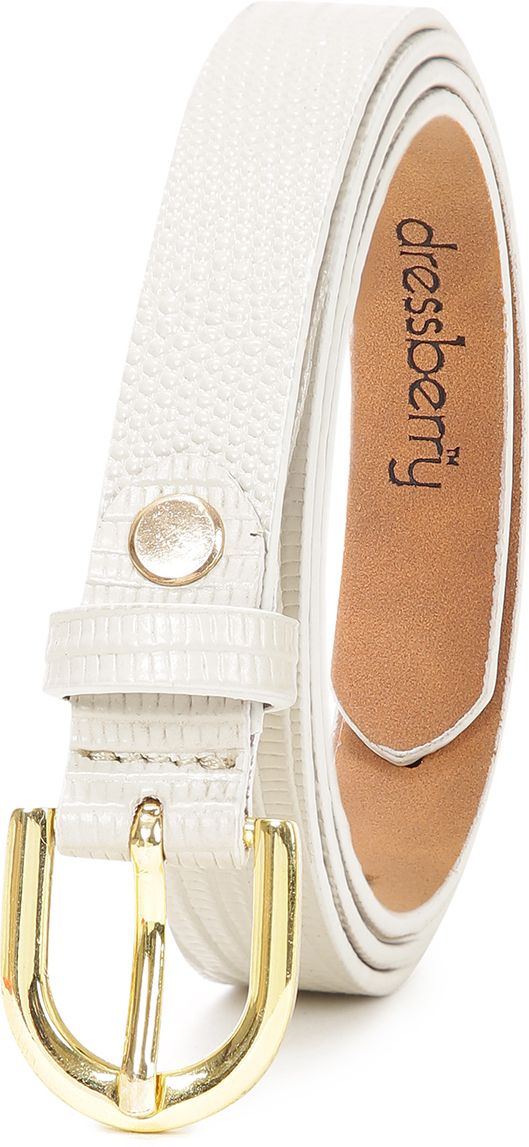 dressberry Women Formal White Genuine Leather Belt-picture-6