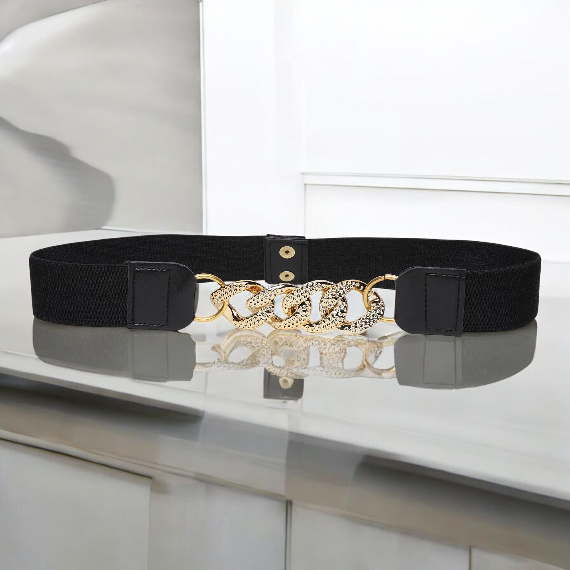 Women Formal Black Nylon Belt-image-28