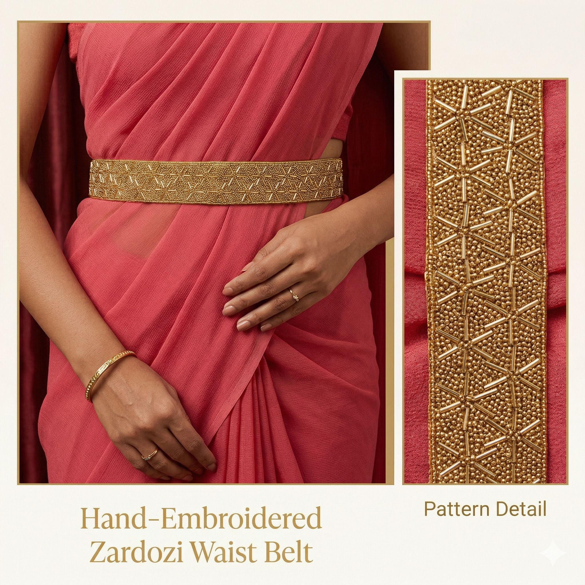 purala Women Evening, Party, Casual Gold Fabric Belt-picture-42