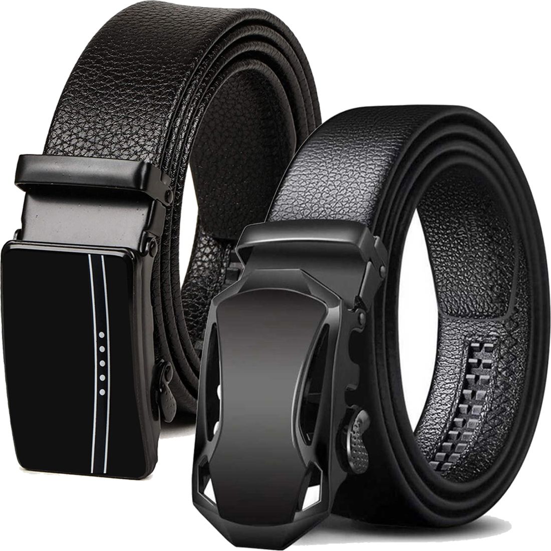 Men Casual, Evening, Party, Formal Black Artificial Leather Belt