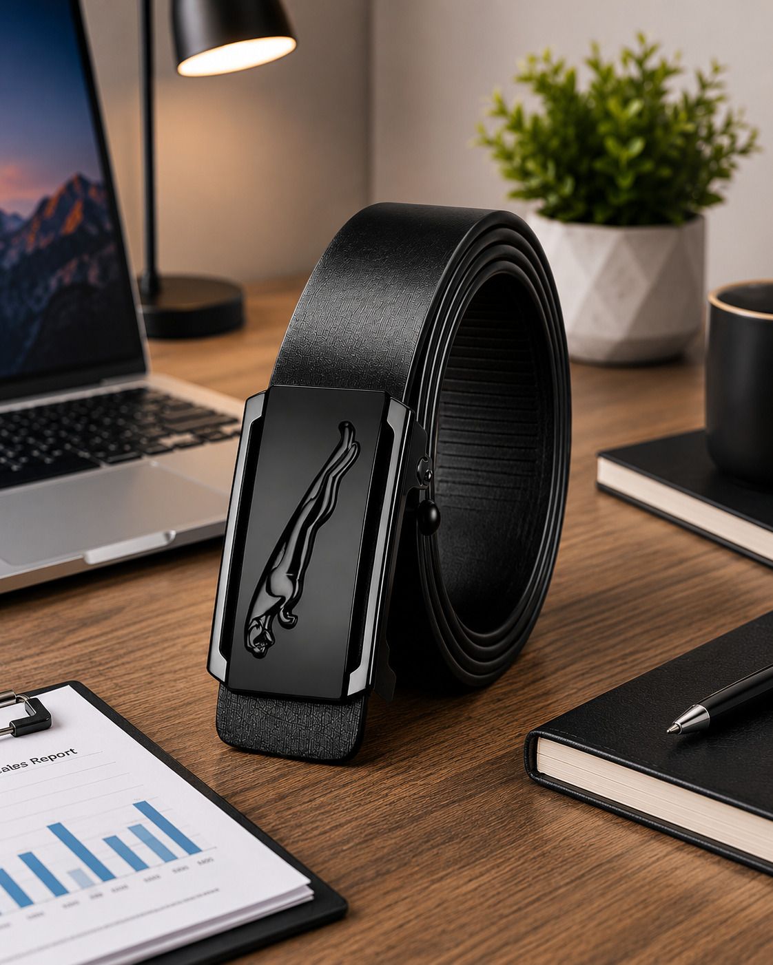 metronaut Men Formal Black Artificial Leather Belt-picture-28