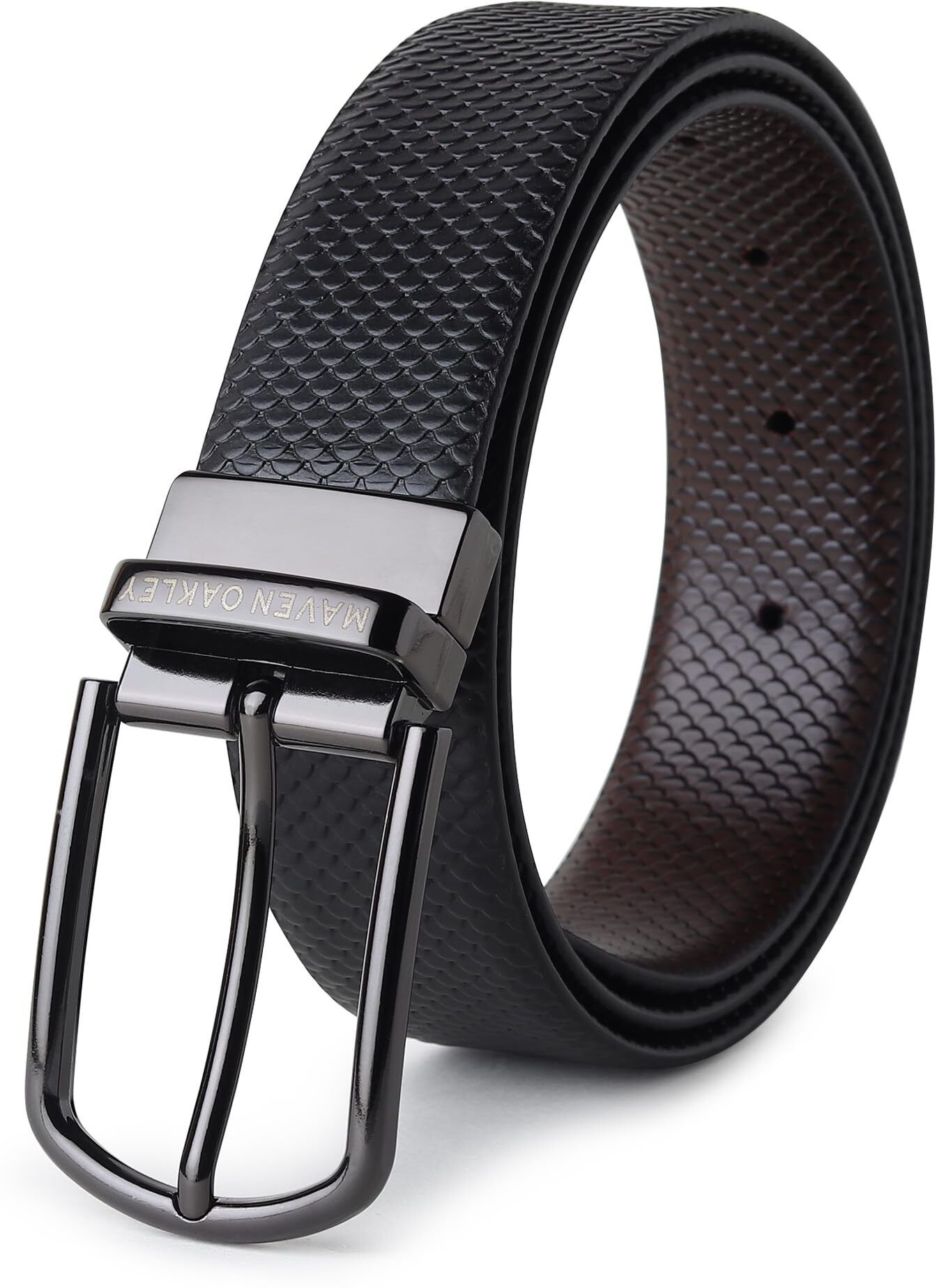 Men Formal, Casual, Party Black, Brown Genuine Leather Reversible Belt-image-37