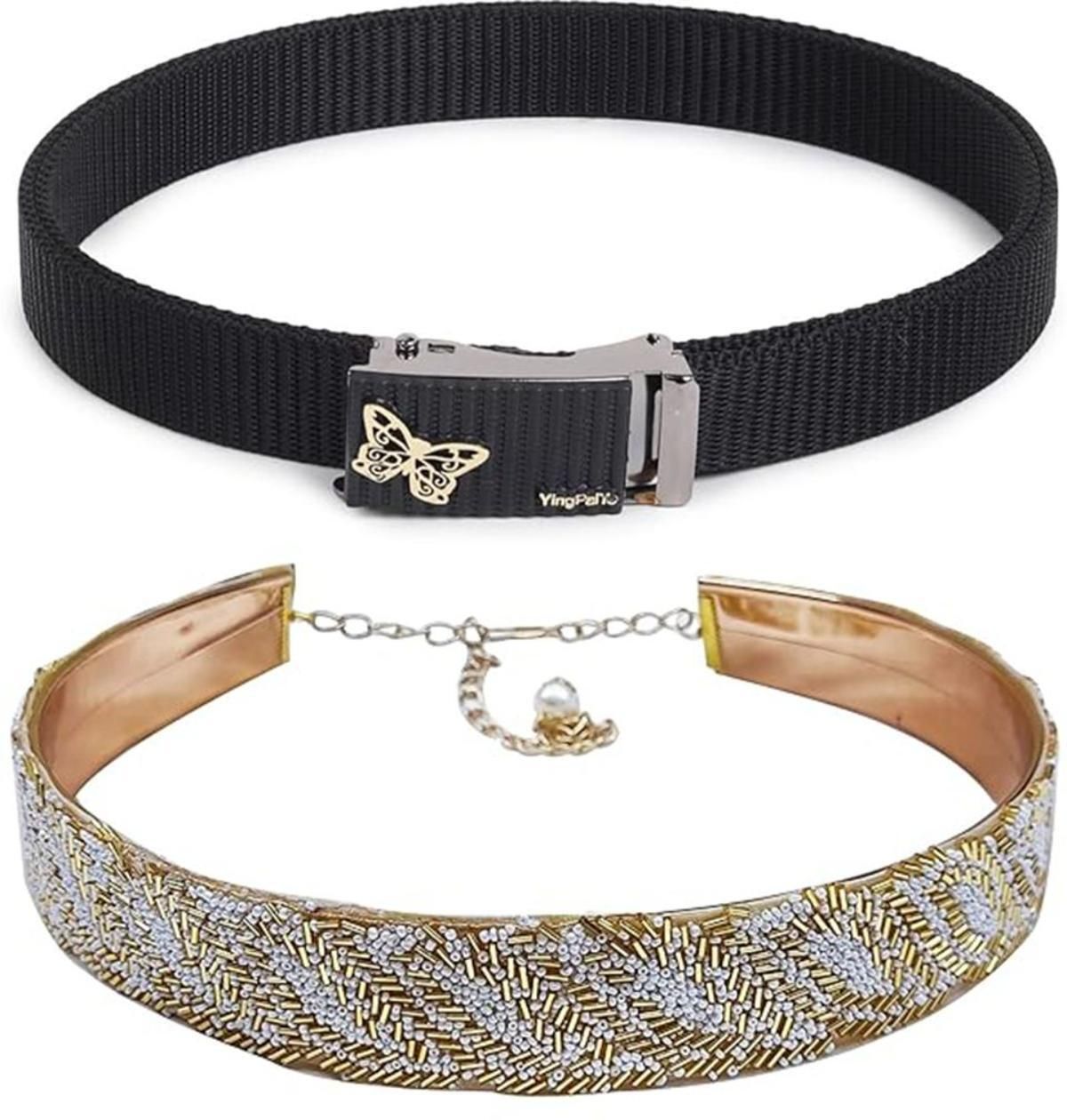 Women Casual, Evening, Party Black, Multicolor Artificial Leather Belt