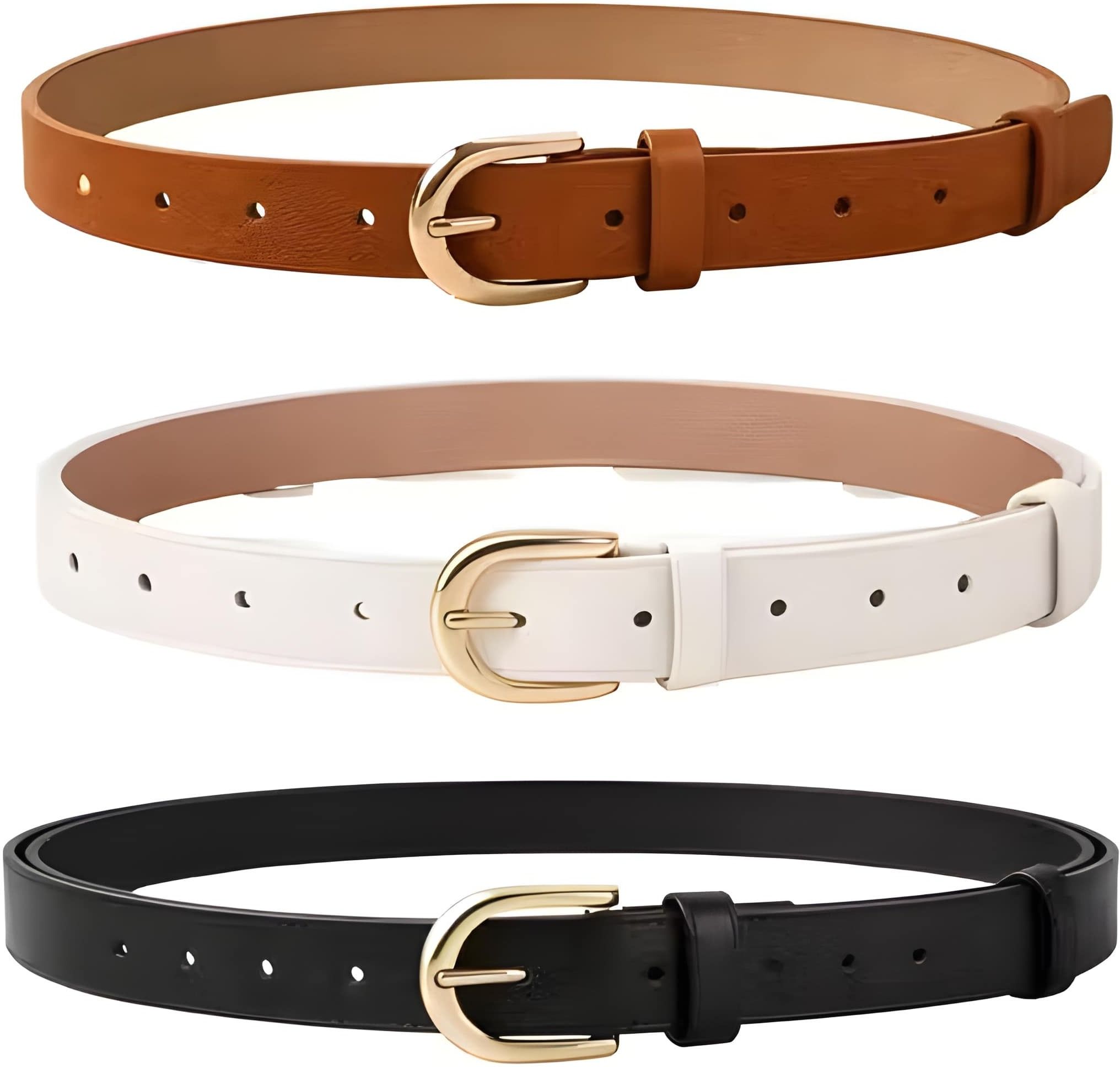 Women Formal, Casual, Party Black, Brown, White Artificial Leather Belt-image-43