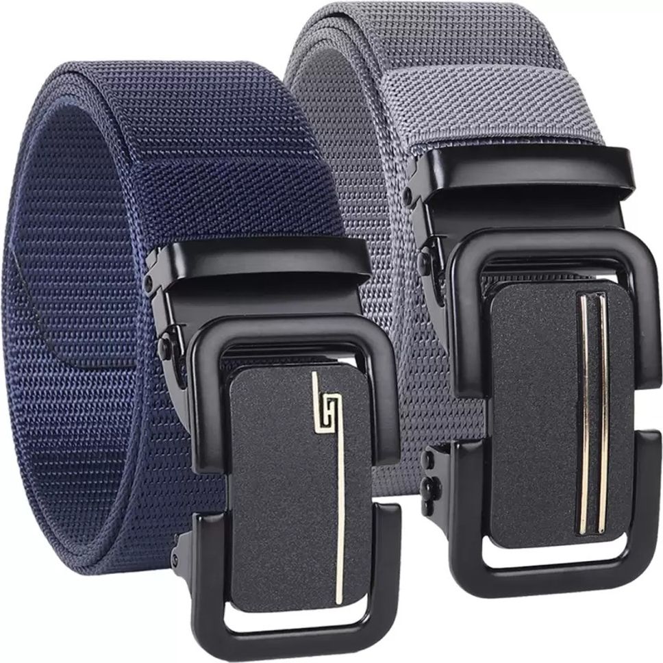 Men Formal Blue, Grey Nylon Belt-image-10