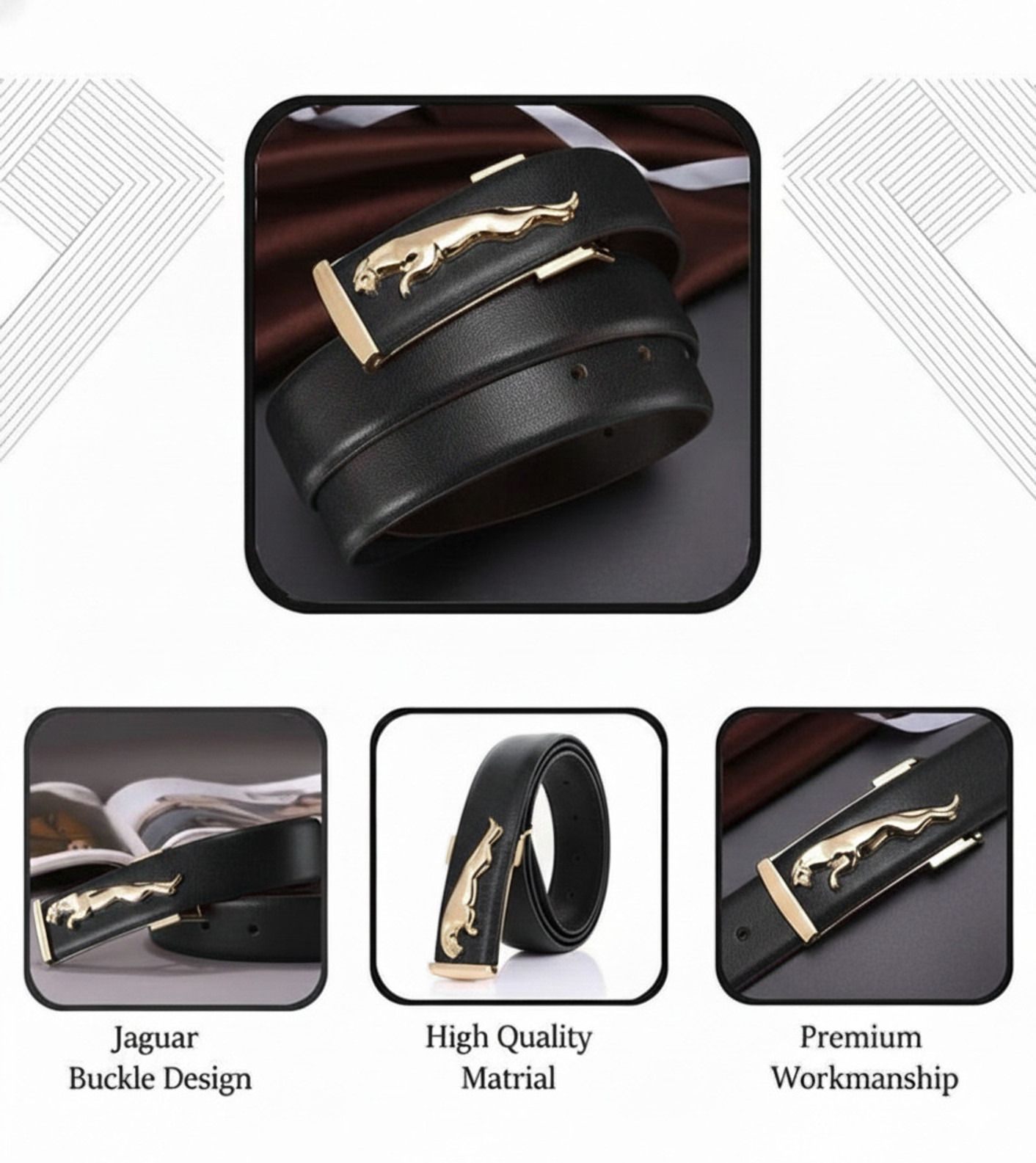 avikon imperial Men Evening, Casual, Formal, Party Black Artificial Leather Belt-picture-36