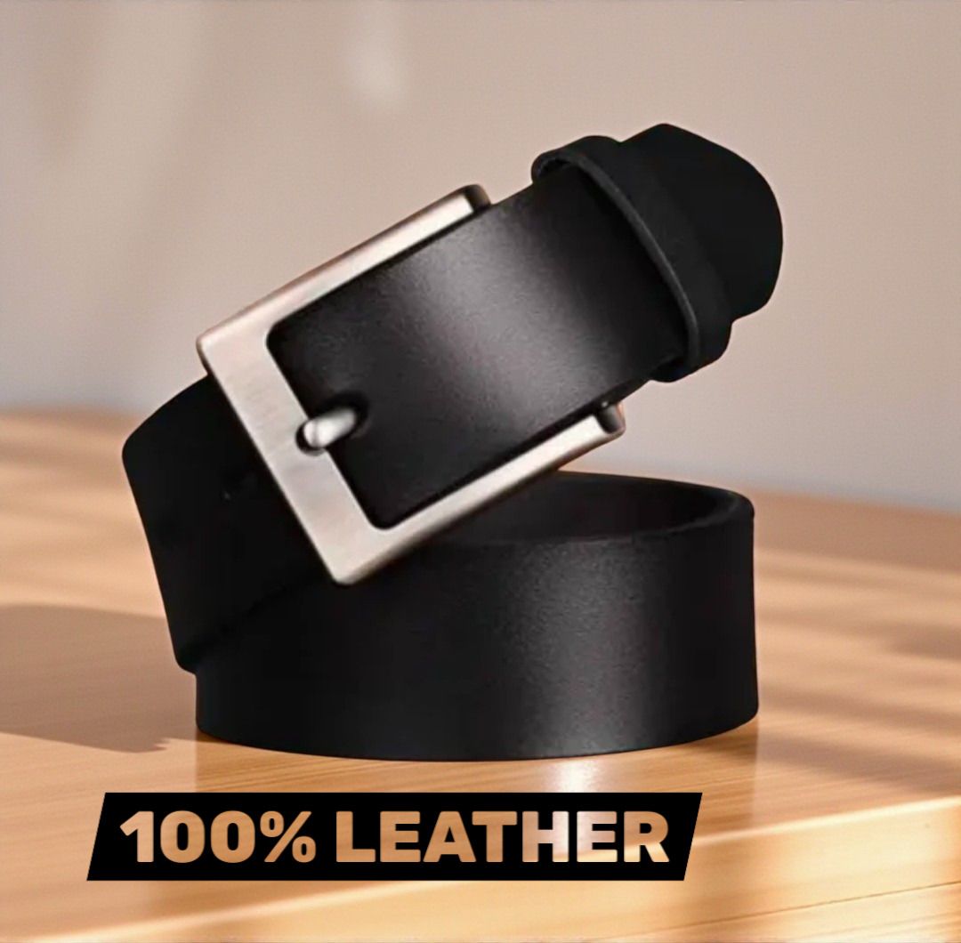 Men Formal, Casual Black Genuine Leather Belt-image-34