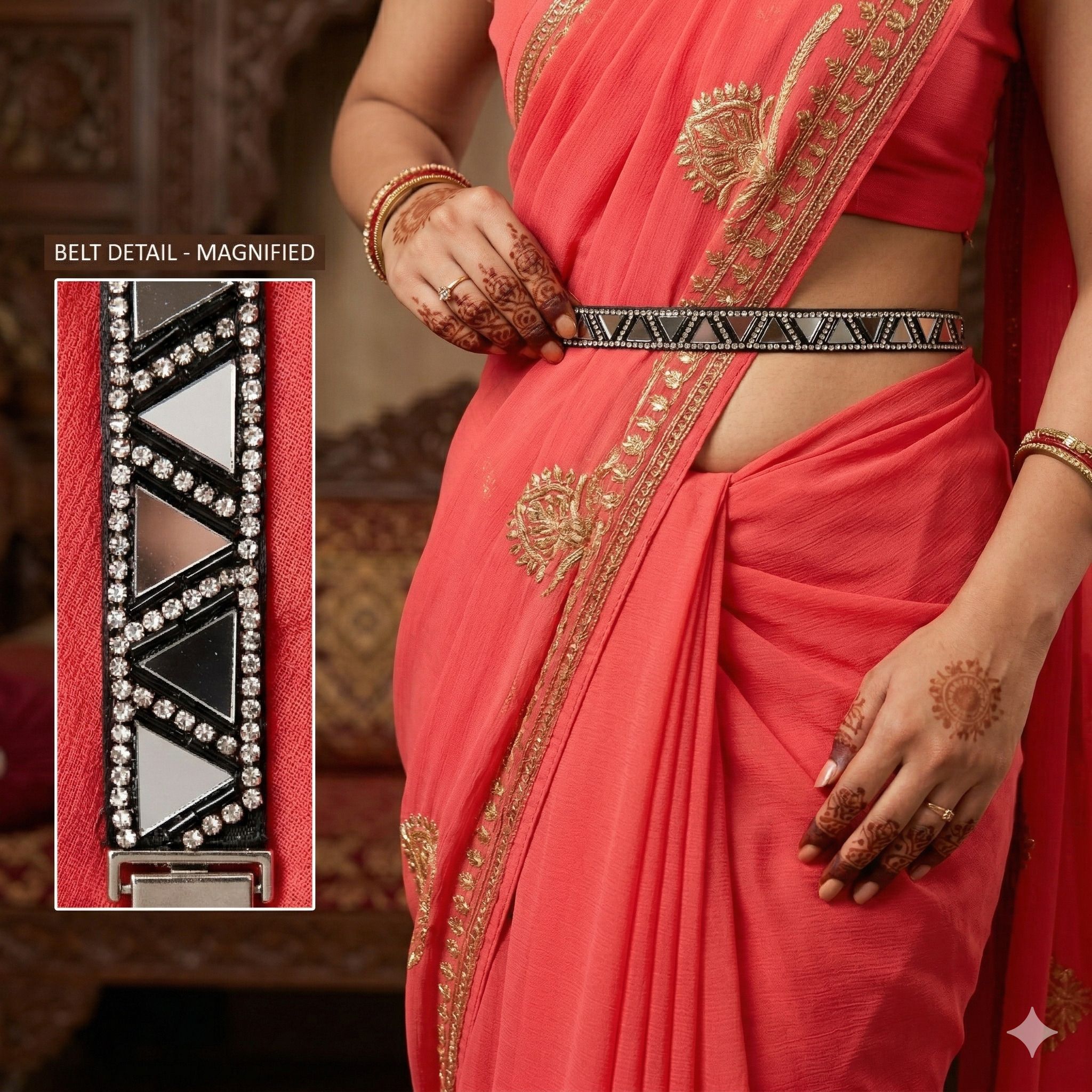 purala Women Evening, Party, Casual Black Fabric Belt-picture-23