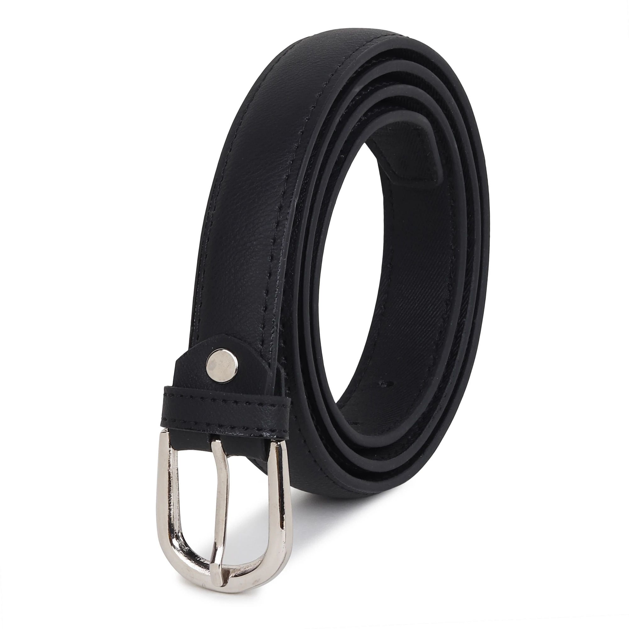 Women Formal Black Artificial Leather Belt