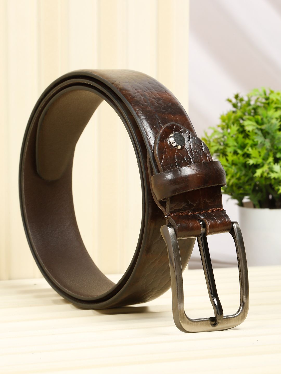 teakwood leathers Men Casual Brown Genuine Leather Belt-picture-15