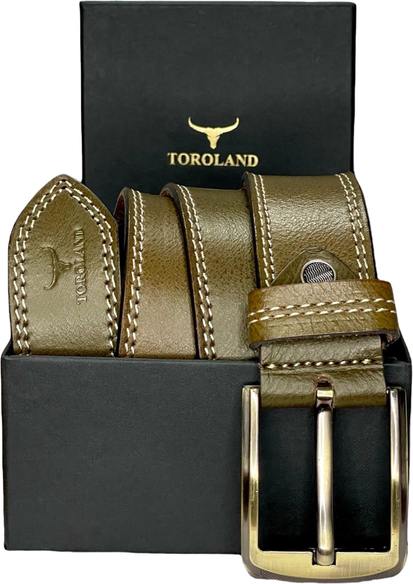 Men Casual Green Genuine Leather Belt-image-40