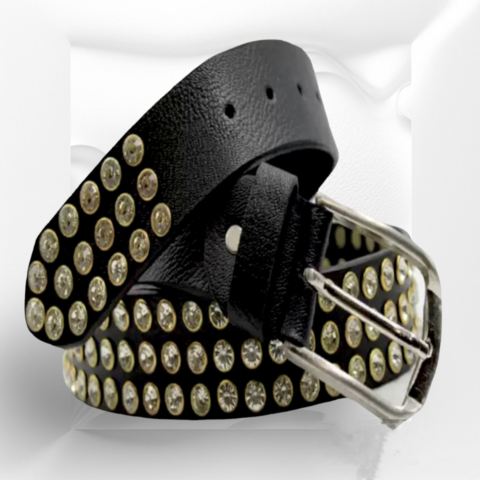 Men & Women Casual, Party, Evening, Formal Black Artificial Leather Belt-image-2