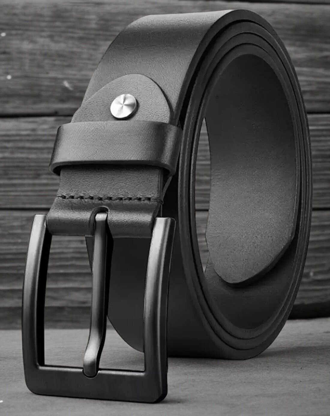 Men Formal, Casual, Evening, Party Black Genuine Leather Belt