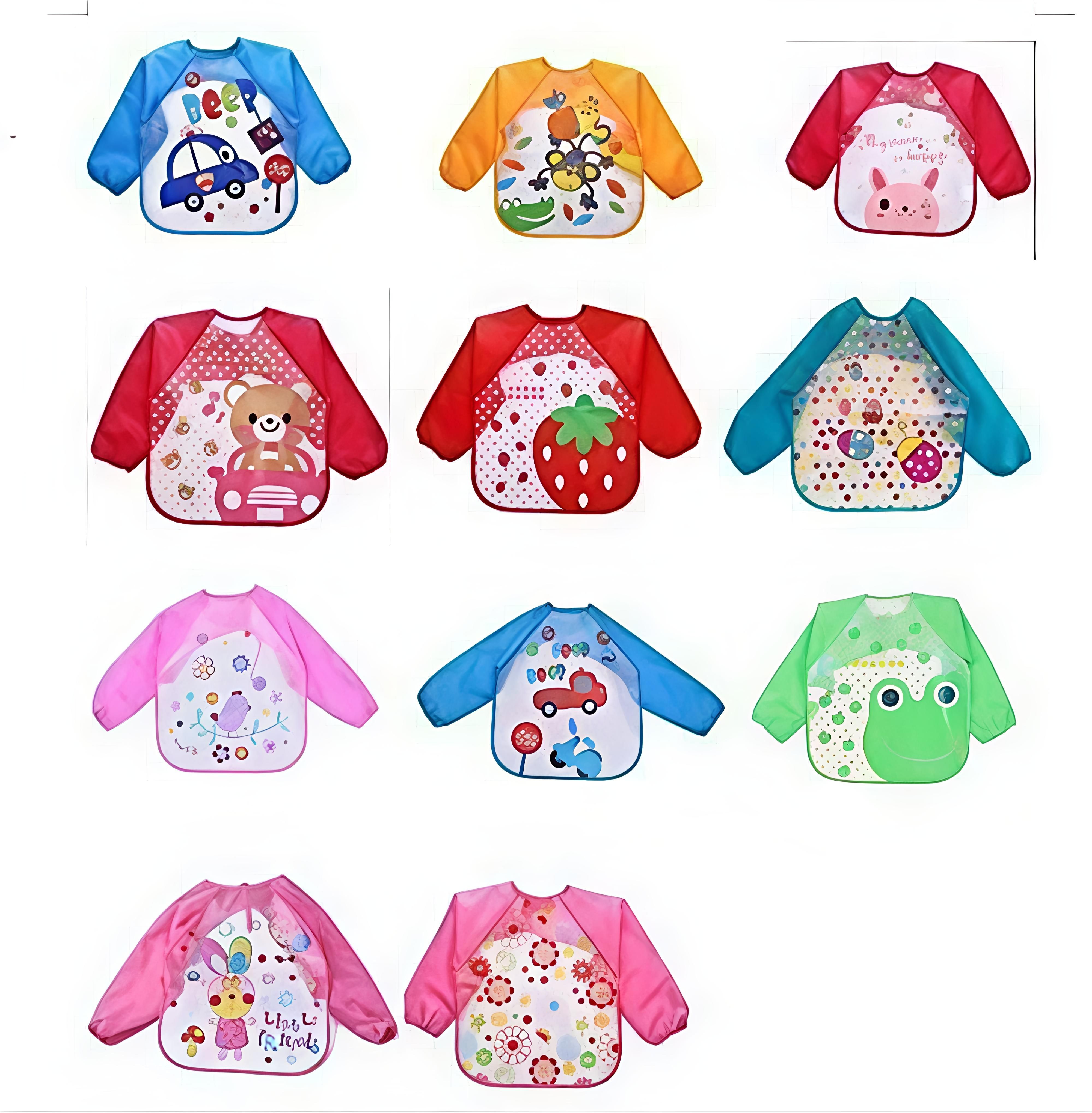 Full Sleeve Baby Bib 1 Pc | Waterproof Feeding Apron for Babies & Toddlers-image-3