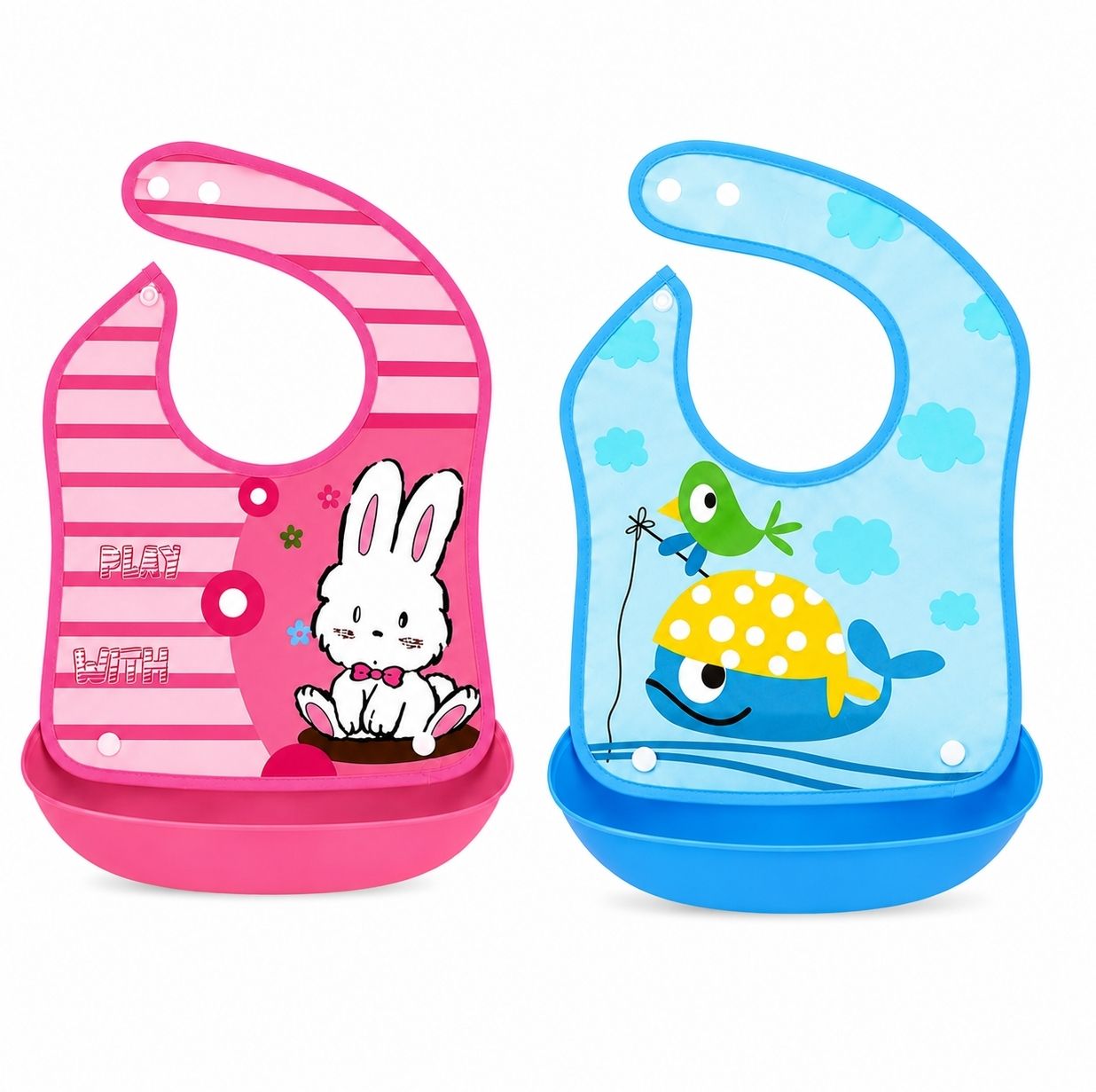 Playful Bunny Waterproof Silicone Bib for Baby-image-26