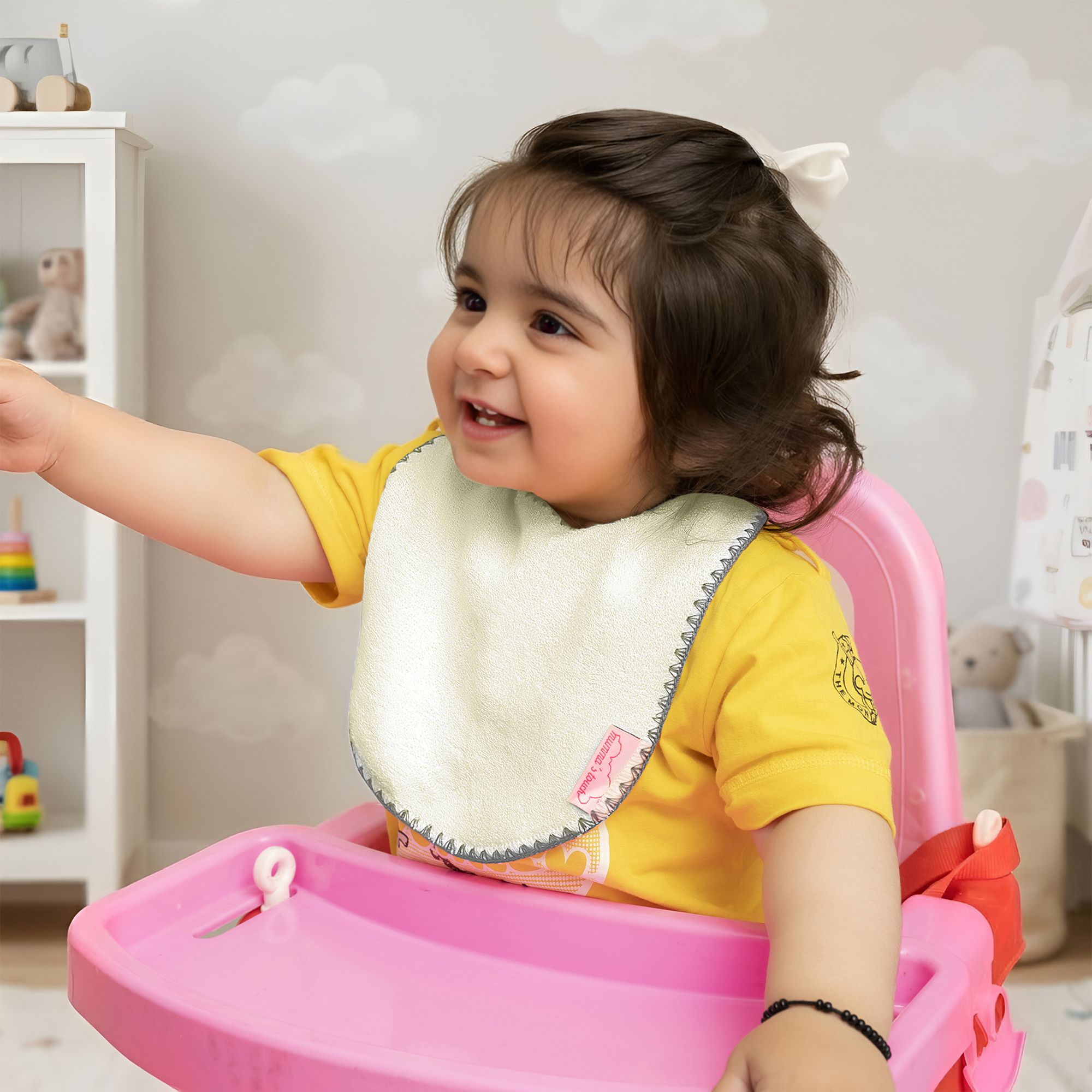 mumma's touch PureSoft Bamboo Baby Bib Towel -White- Pack Of 3-picture-22