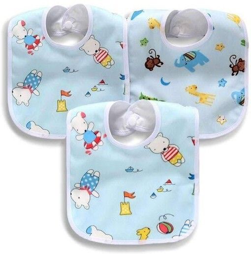 kidsify Fast Dry-Waterproof, Ultra Soft Cotton, Stylish Velcro bibs for baby (Pack of 3)-picture-18