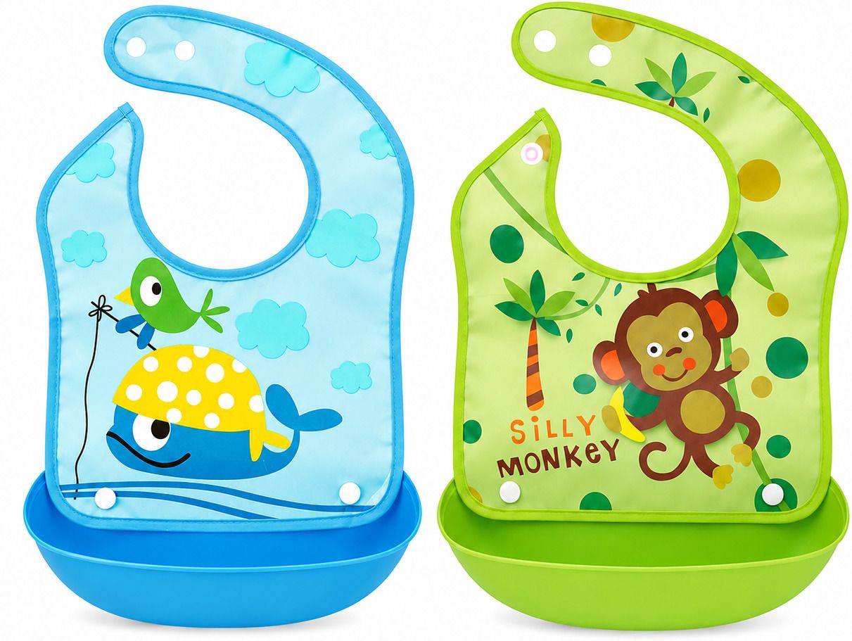 saforiaa Premium Waterproof Detachable Silicone Bib Set - Pack of - Waterproof EVA-picture-30