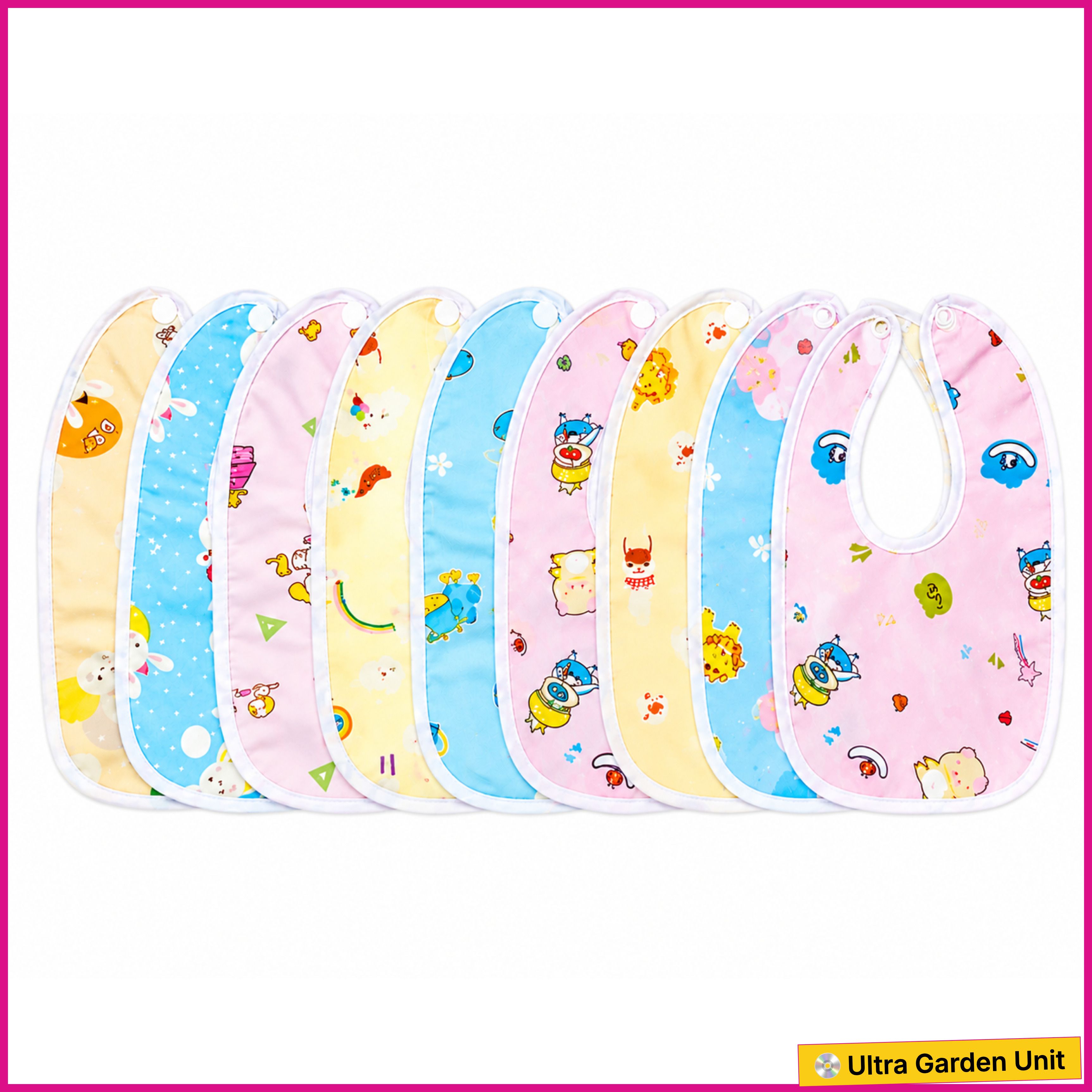 bubblino Waterproof Cotton Baby Bibs Set with Snap Buttons, Feeding Bib for Infants,03+-picture-44