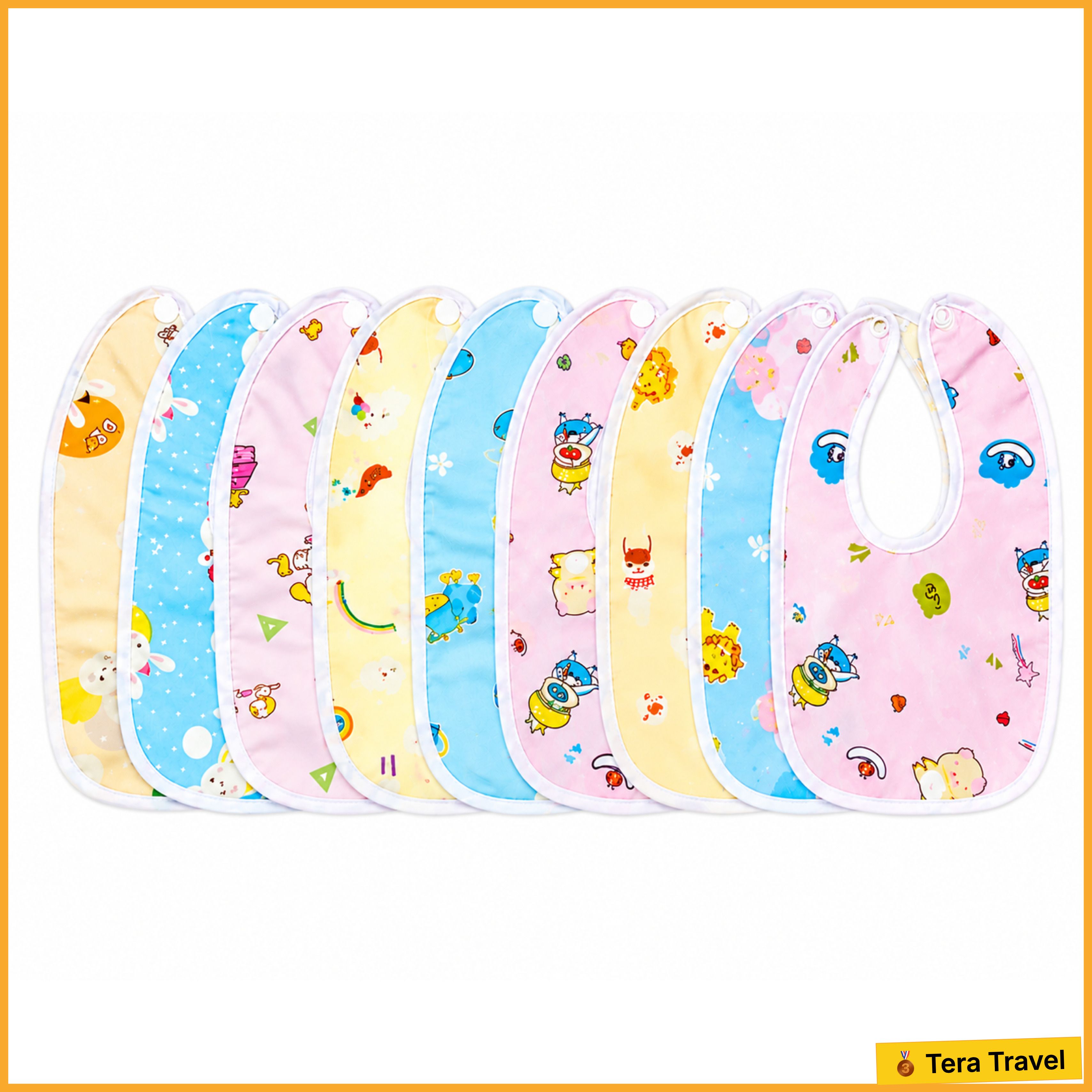 bubblino Waterproof Cotton Baby Bibs Set with Snap Buttons, Feeding Bib for Infants,03+-picture-38