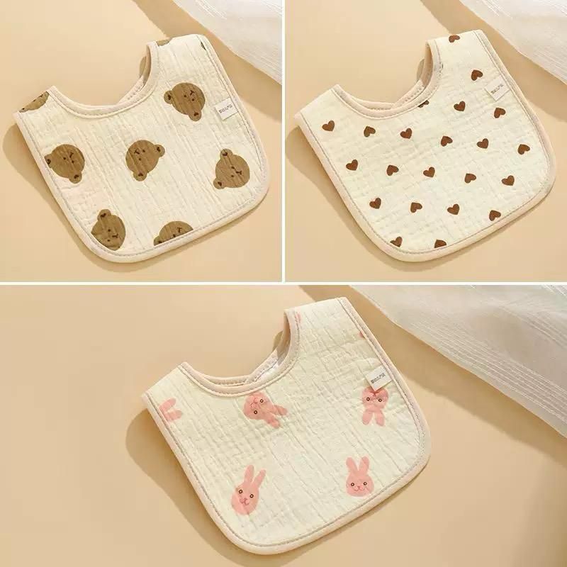 bigbought Newborn Baby Feeding Bibs Pack of 3 | Ultra Soft Cotton Muslin-picture-23
