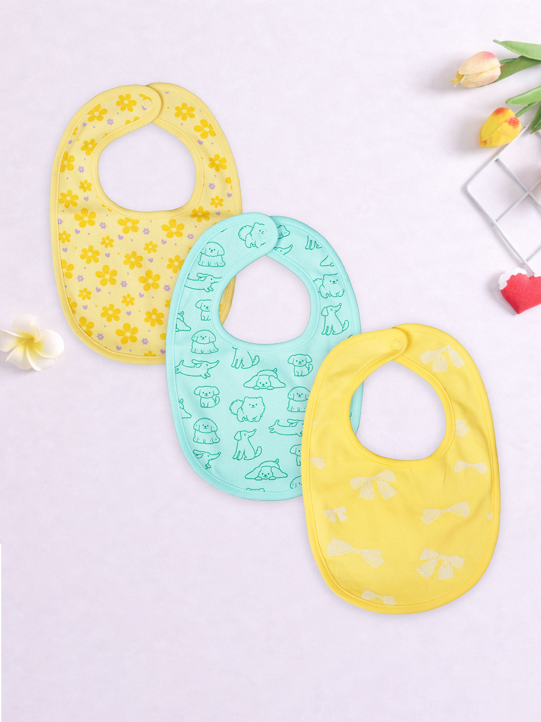 kidbea Organic Cotton Bibs (Pack of 3) – Soft, Adjustable & Absorbent-picture-13