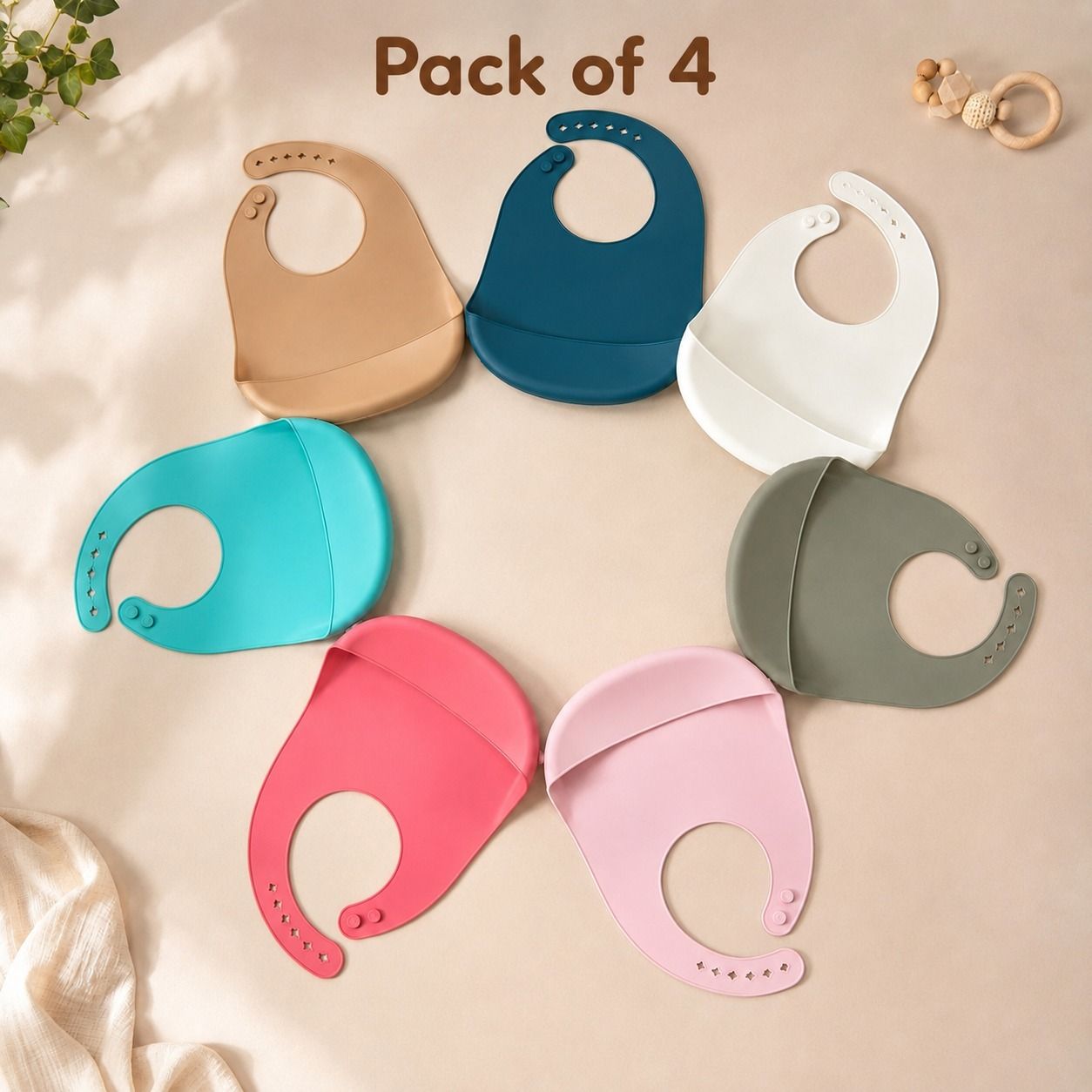 the little lookers Silicone Baby Bib | Adjustable Waterproof Bib with Food Pocket-picture-12