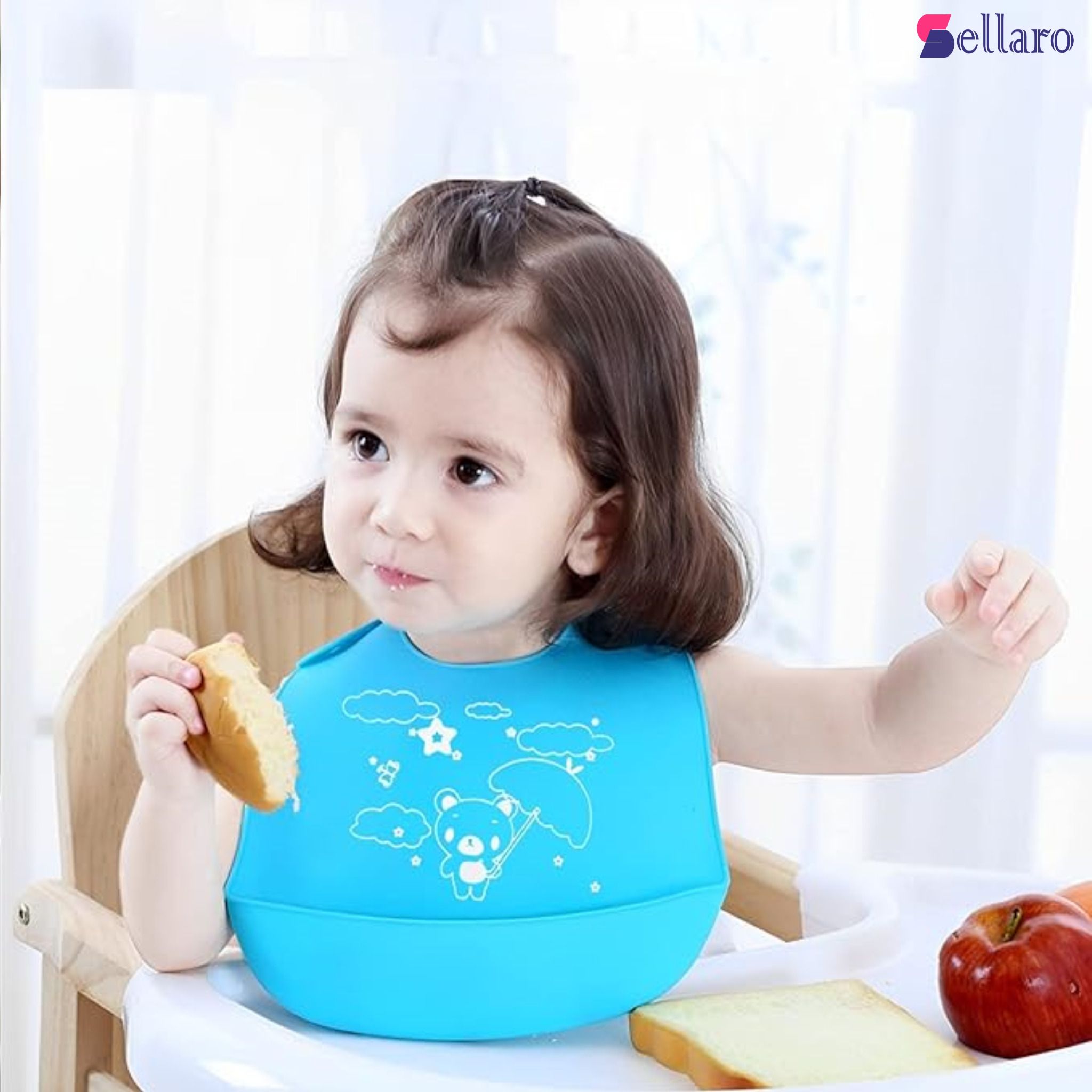 Baby Silicon Bib Waterproof Adjustable Feeding Bib for Kids 0-6 Years Unisex Use-image-38