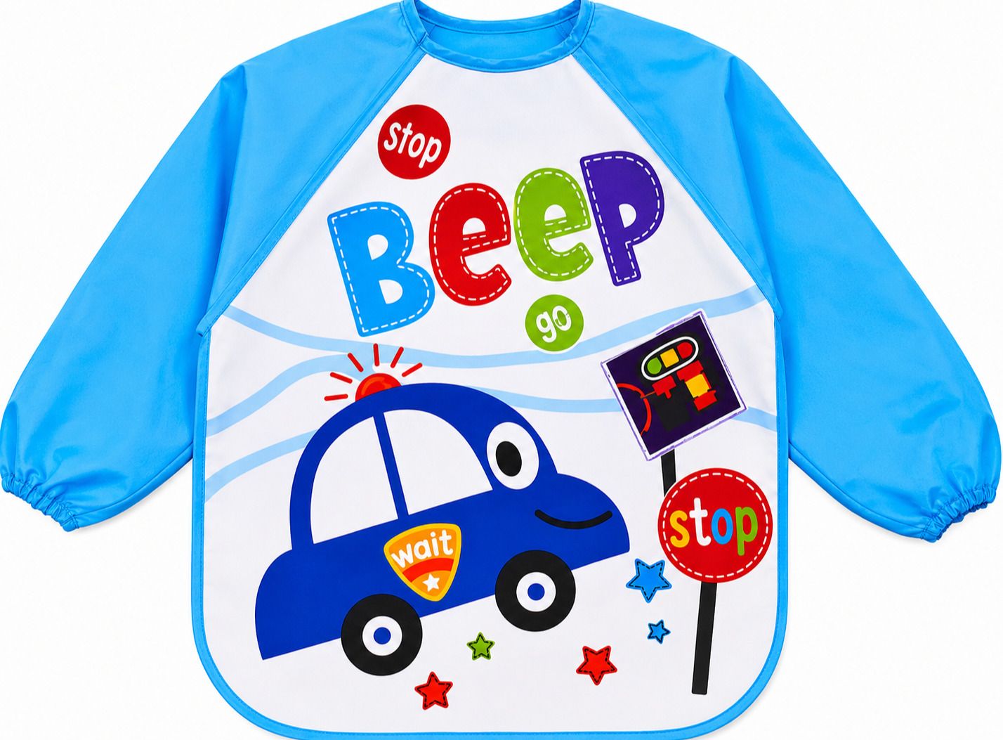 Waterproof Colorful Bib Cute Cartoon Baby Bibs Full Sleeve Apron Feeding-image-27