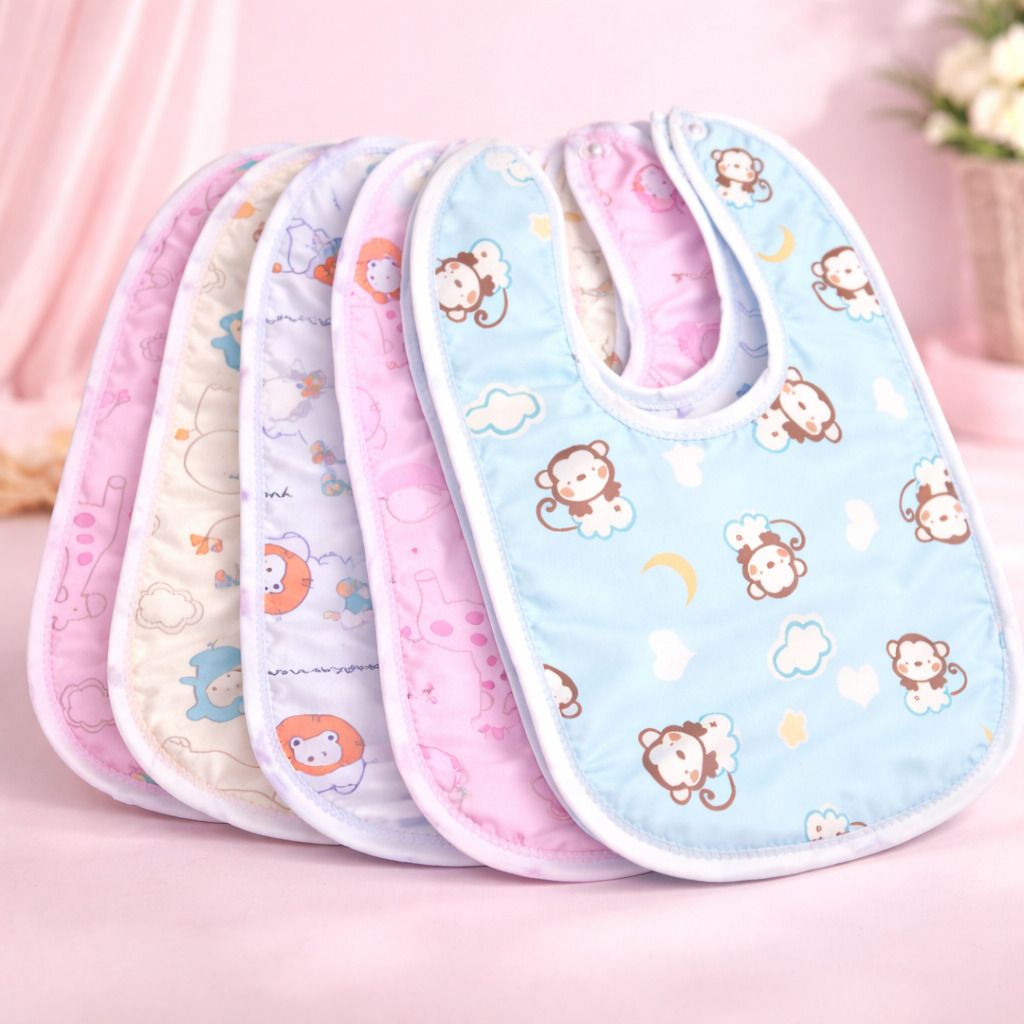 Baby Bibs for Newborn | Soft Cotton Waterproof Feeding & Drool Bib