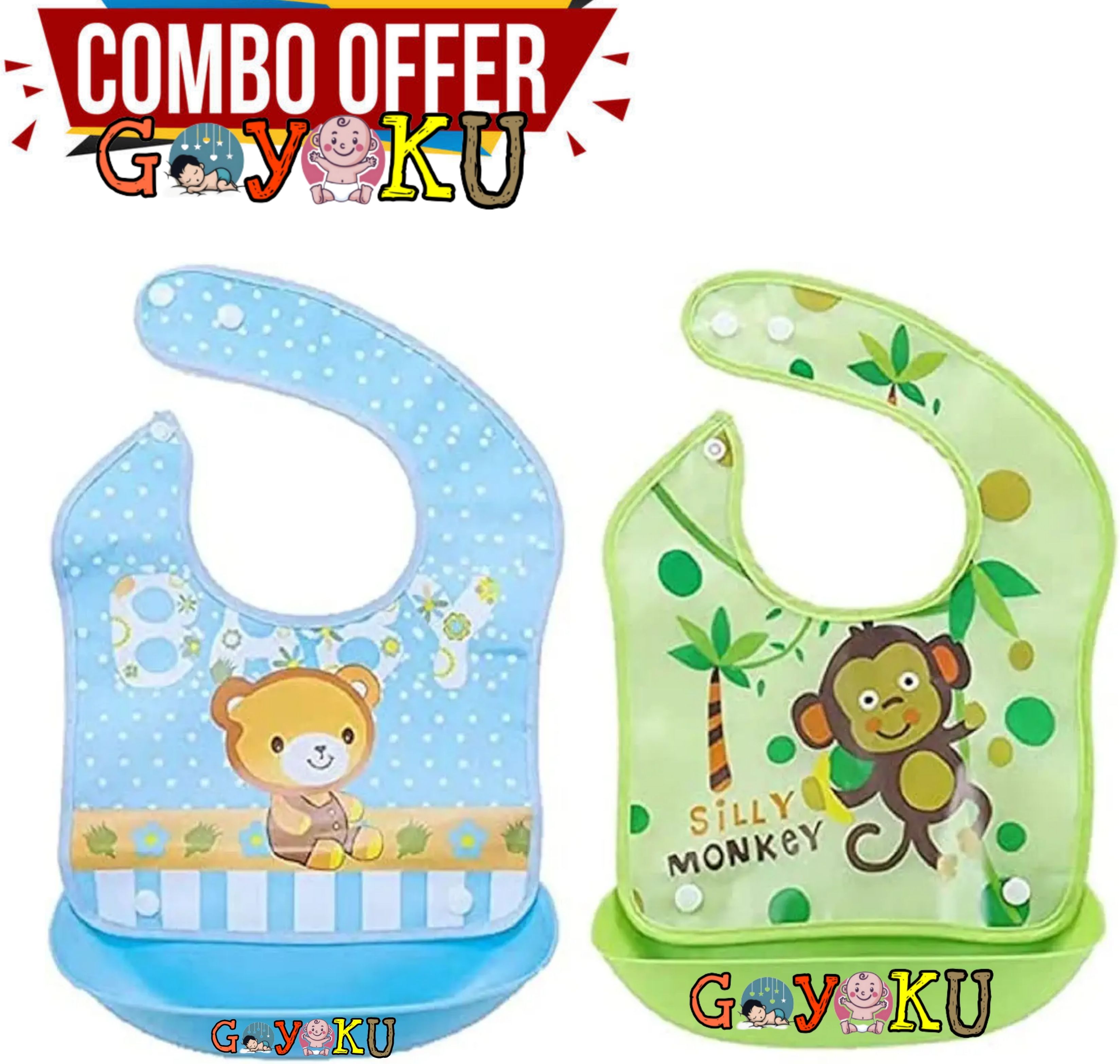Baby Silicone Tray Bib With Detachable Food Catcher-image-19