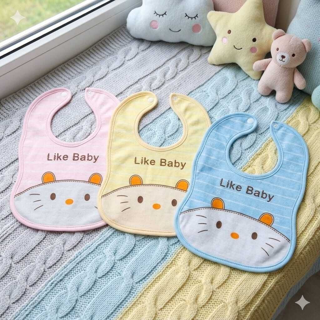 baby holic Baby Cotton Bib Soft Absorbent Feeding Bib for Babies with Snap Closure-picture-22