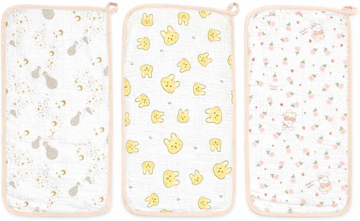 hi mom Soft Cotton Baby Bib & Burp Cloth Set (Pack of 3)-picture-18