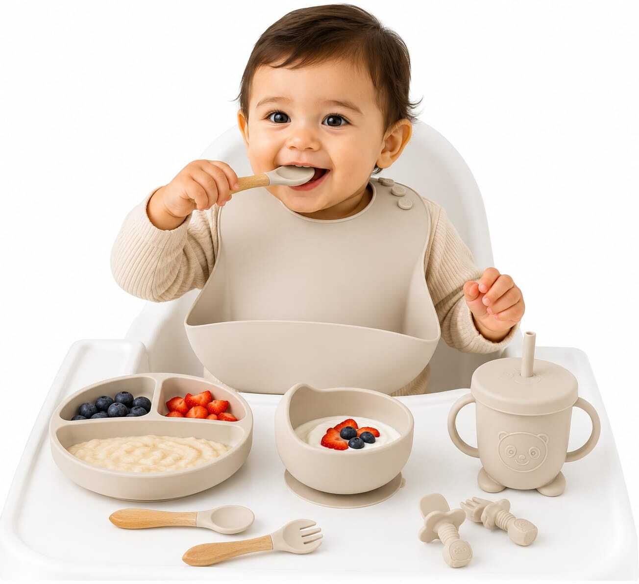 Baby Silicone Feeding Set 6 PCS, Food Grade BPA Free-image-29