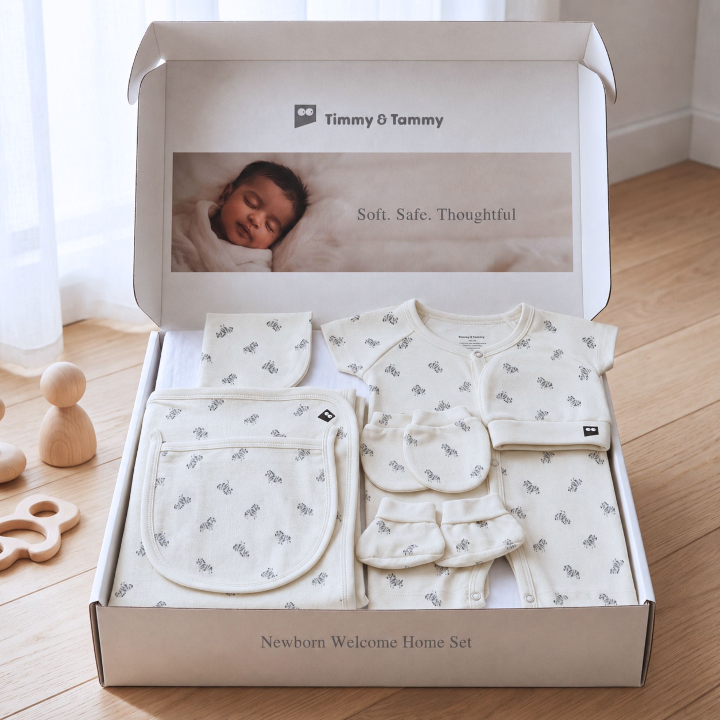 timmy & tammy Newborn Baby Gift Set (7 Pieces) | 100% Cotton Premium Hospital Essentials Kit-picture-19