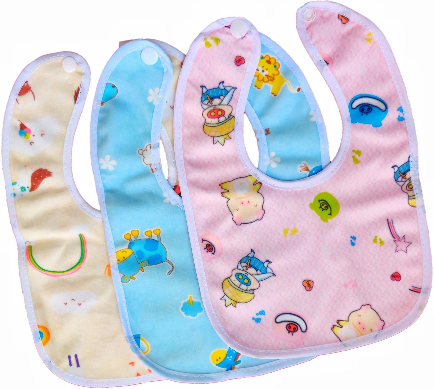 vborn baby bib Super Soft Cotton Daily Use,Velcro bibs for baby appron(Pack of 3)-picture-18
