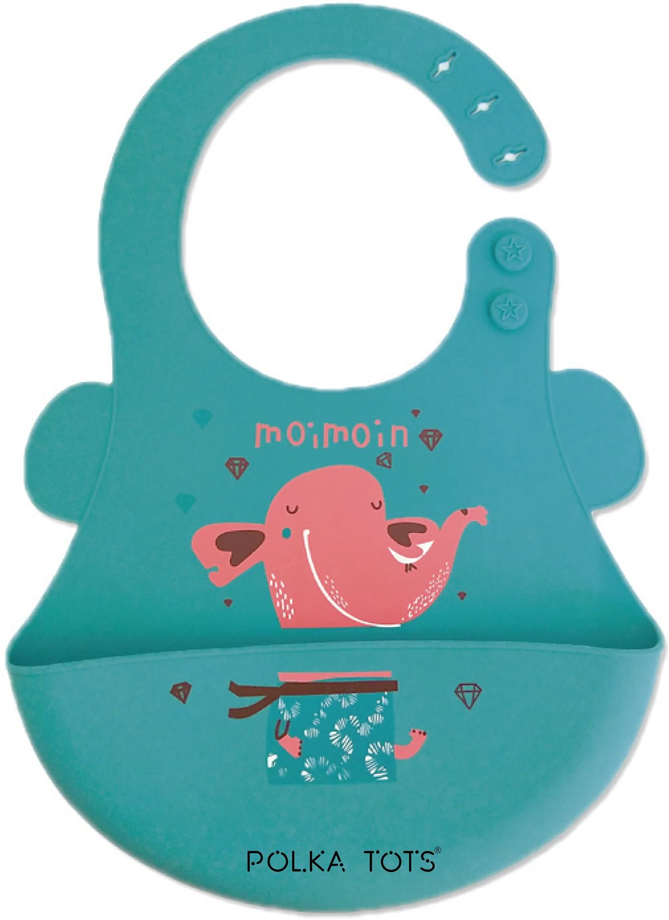 polka tots Waterproof Silicone Bibs for Feeding & weaning Babies with Adjustable Velcro-picture-3