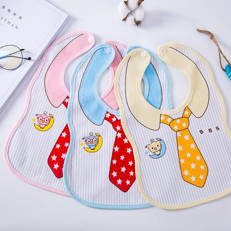 Summer Baby Quick-Drying 100% Cotton Bib with Button-image-20