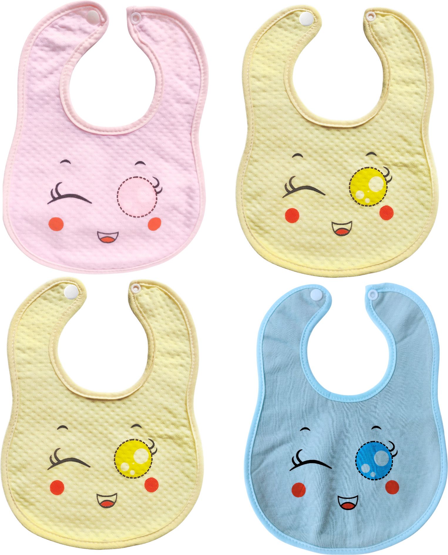 mother's hive Premium Cotton Bibs Pack of 4 | Waterproof Feeding Bibs | Newborn to 36 Months-picture-24