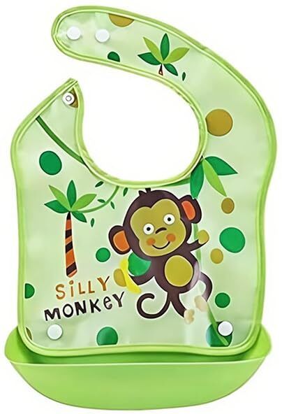 vadhavan Snap Button & Removable Tray Waterproof Washable Plastic Printed Baby Bib-picture-25
