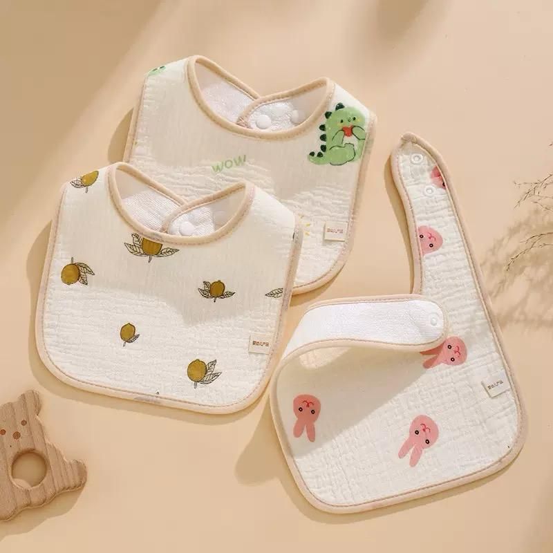 bigbought Soft Muslin Baby Bib Set | Adjustable Snap Closure Bibs for Infants-picture-11